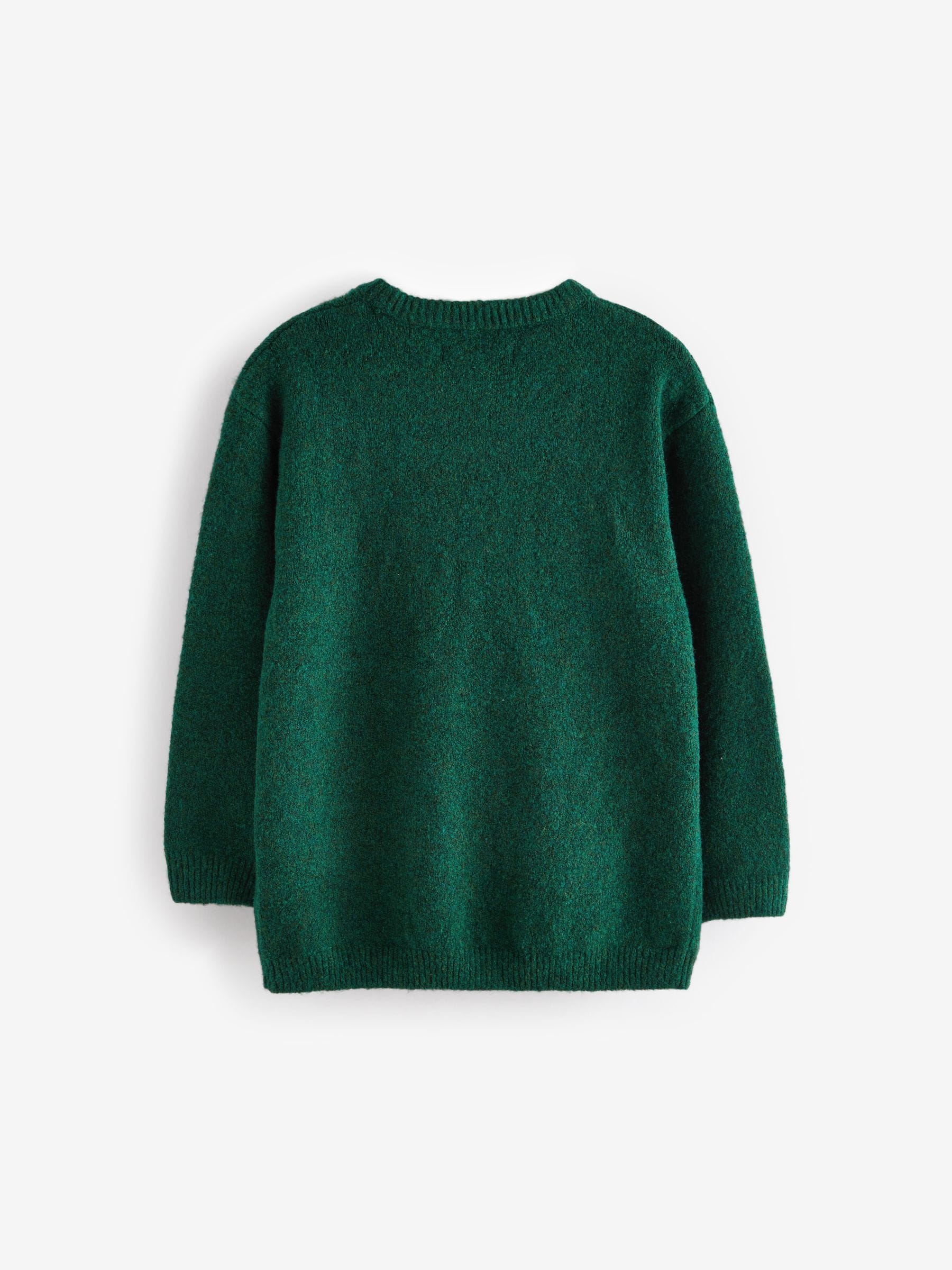 Green Knitted Crew Neck Jumper (3-16yrs)