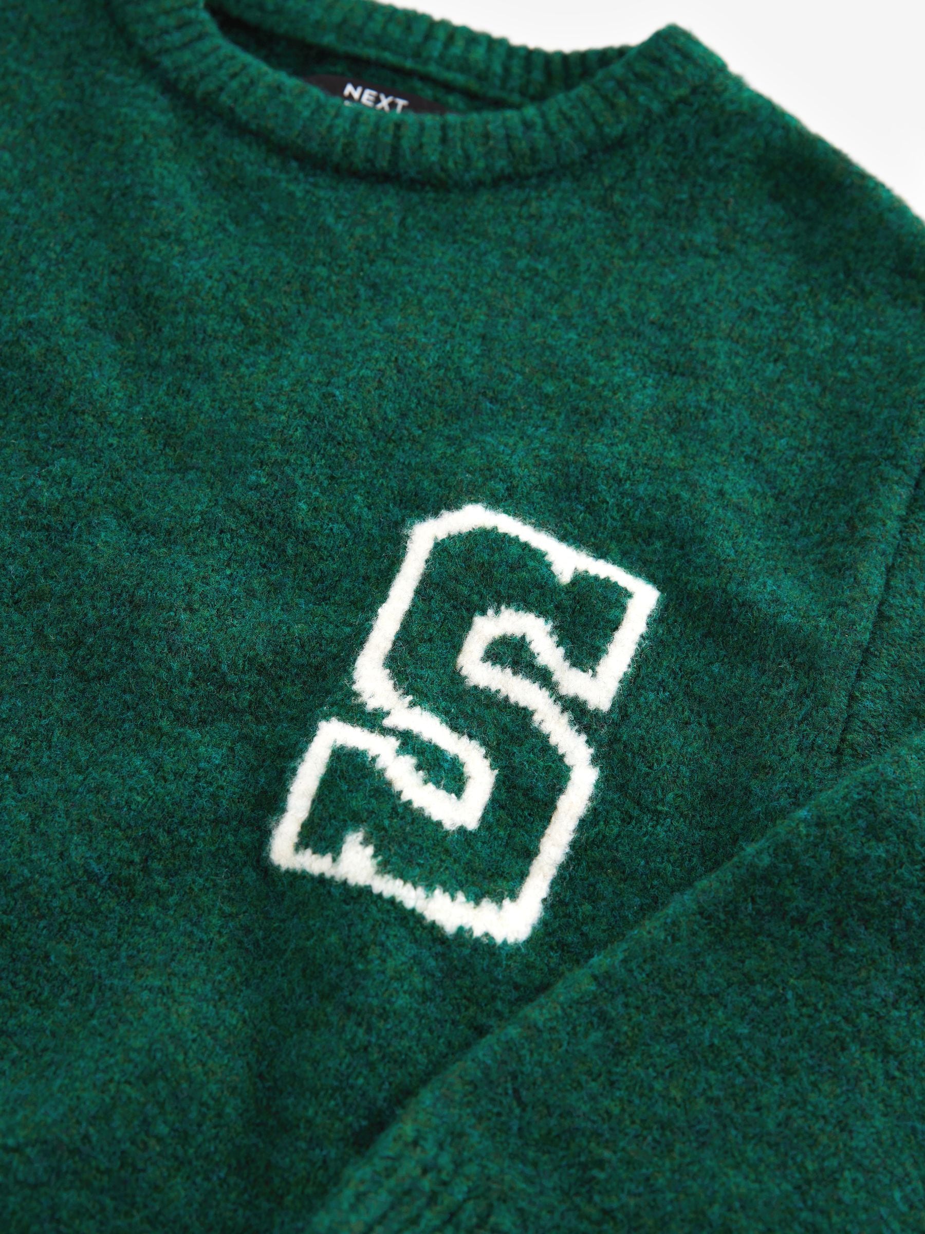 Green Knitted Crew Neck Jumper (3-16yrs)