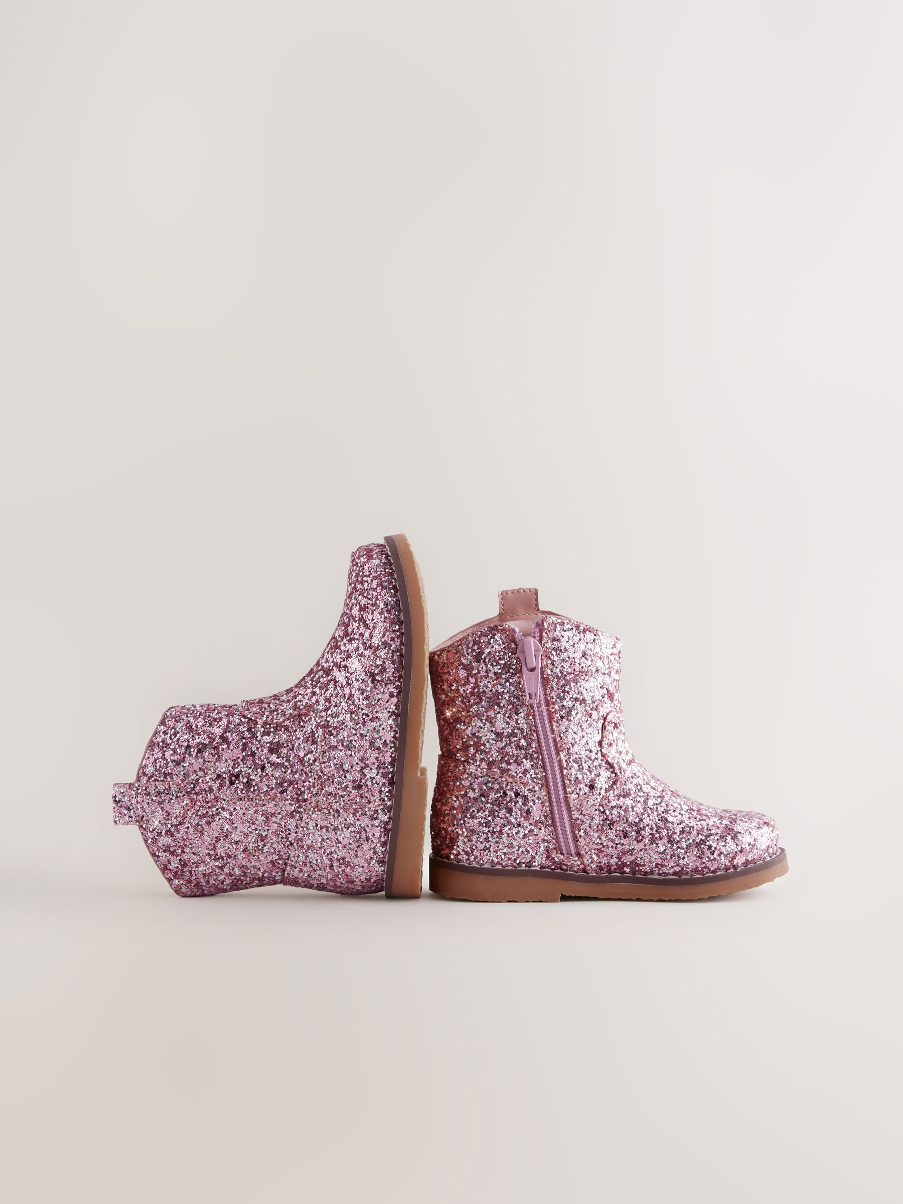 Pink Glitter Western Boots