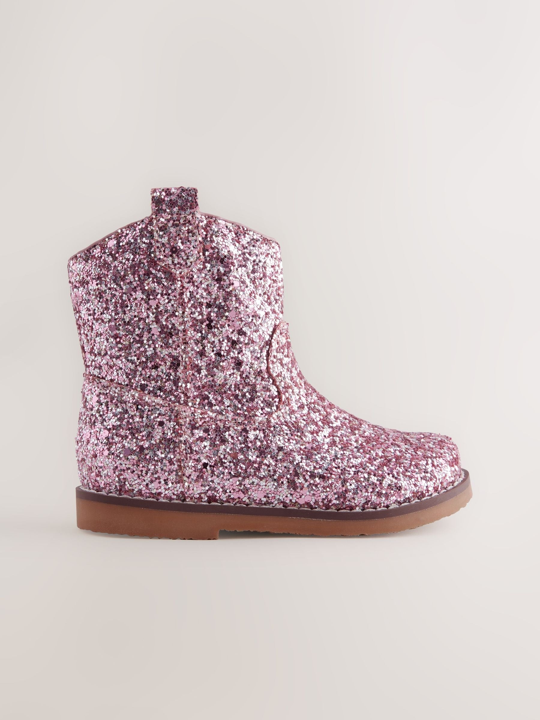 Pink Glitter Western Boots