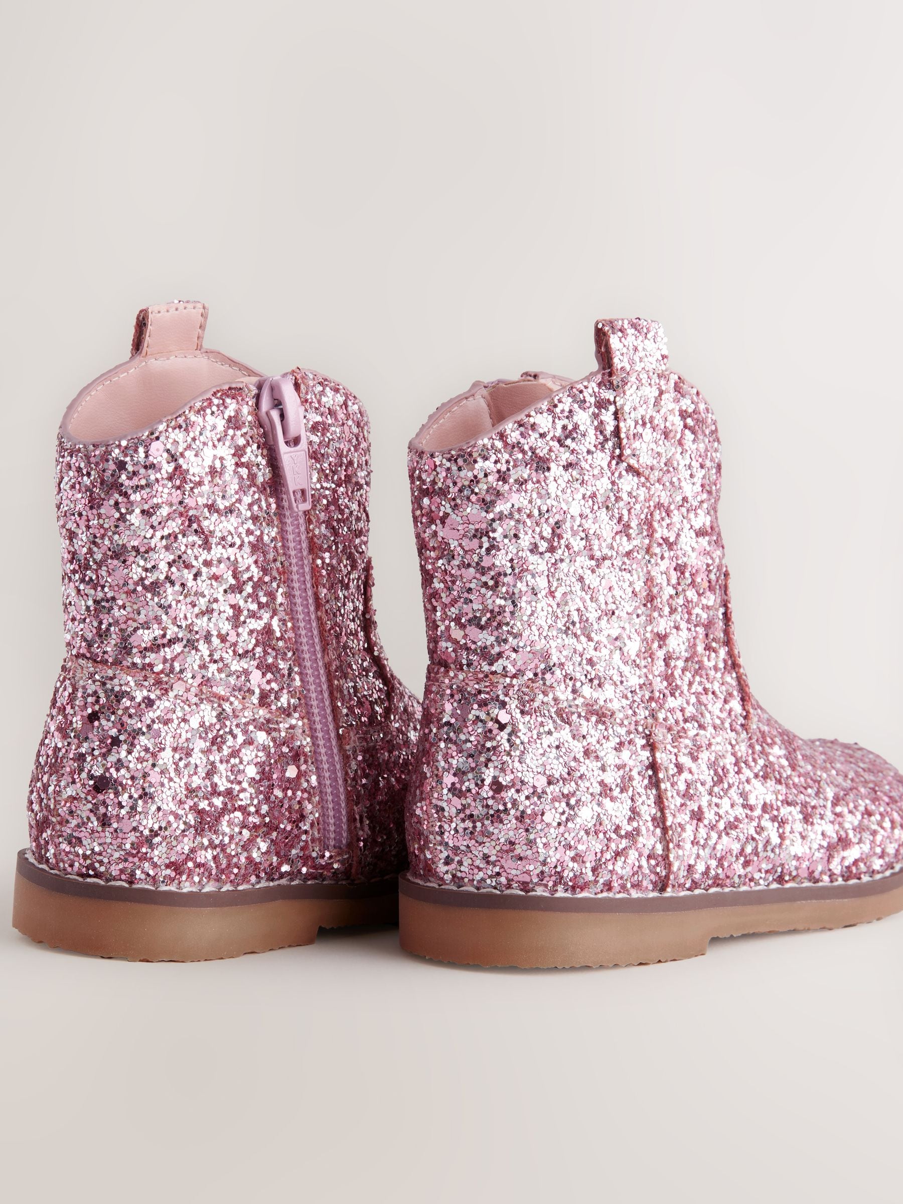 Pink Glitter Western Boots