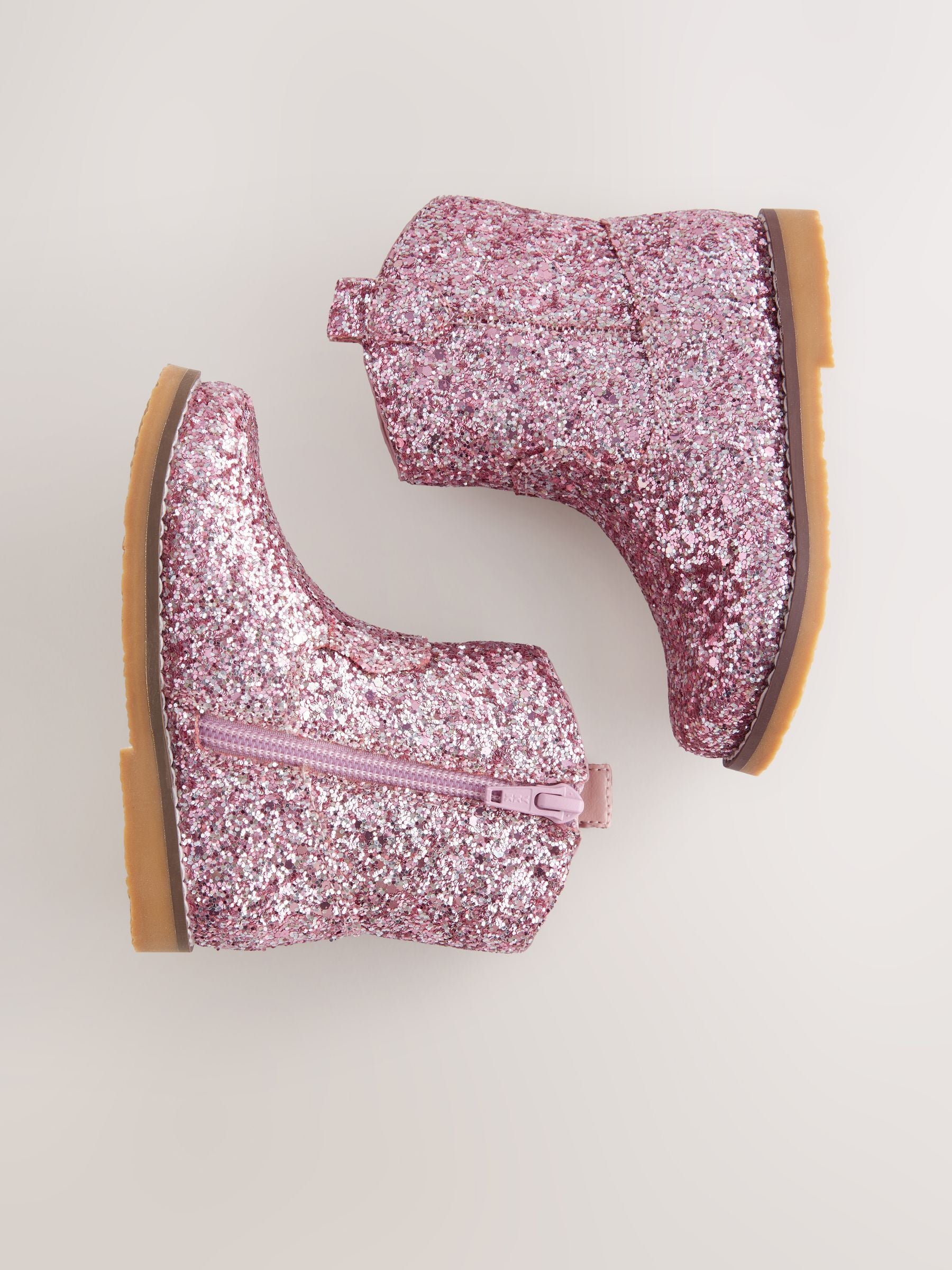 Pink Glitter Western Boots