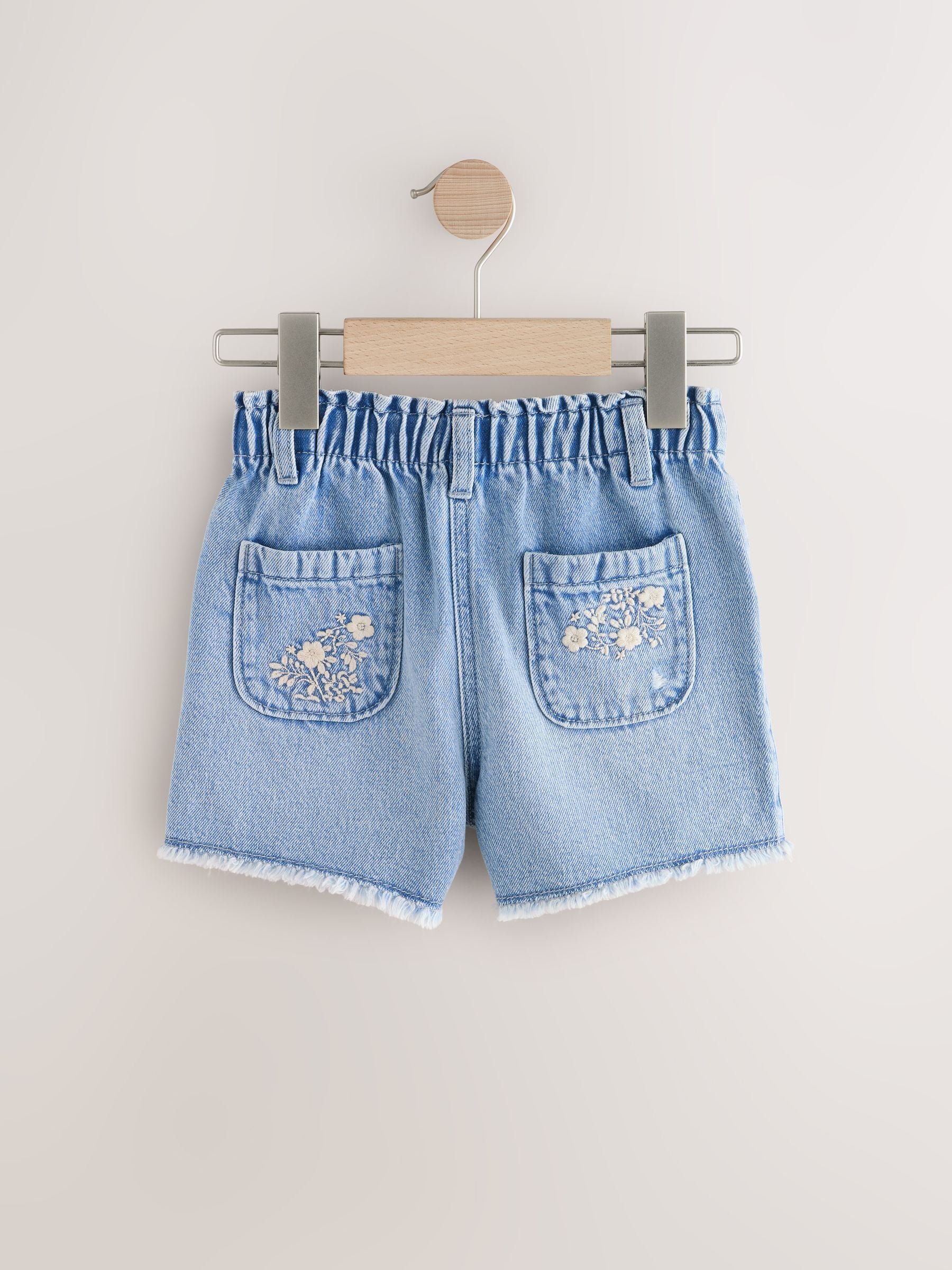 Denim 100% Cotton Floral Print Shorts (3mths-7yrs)