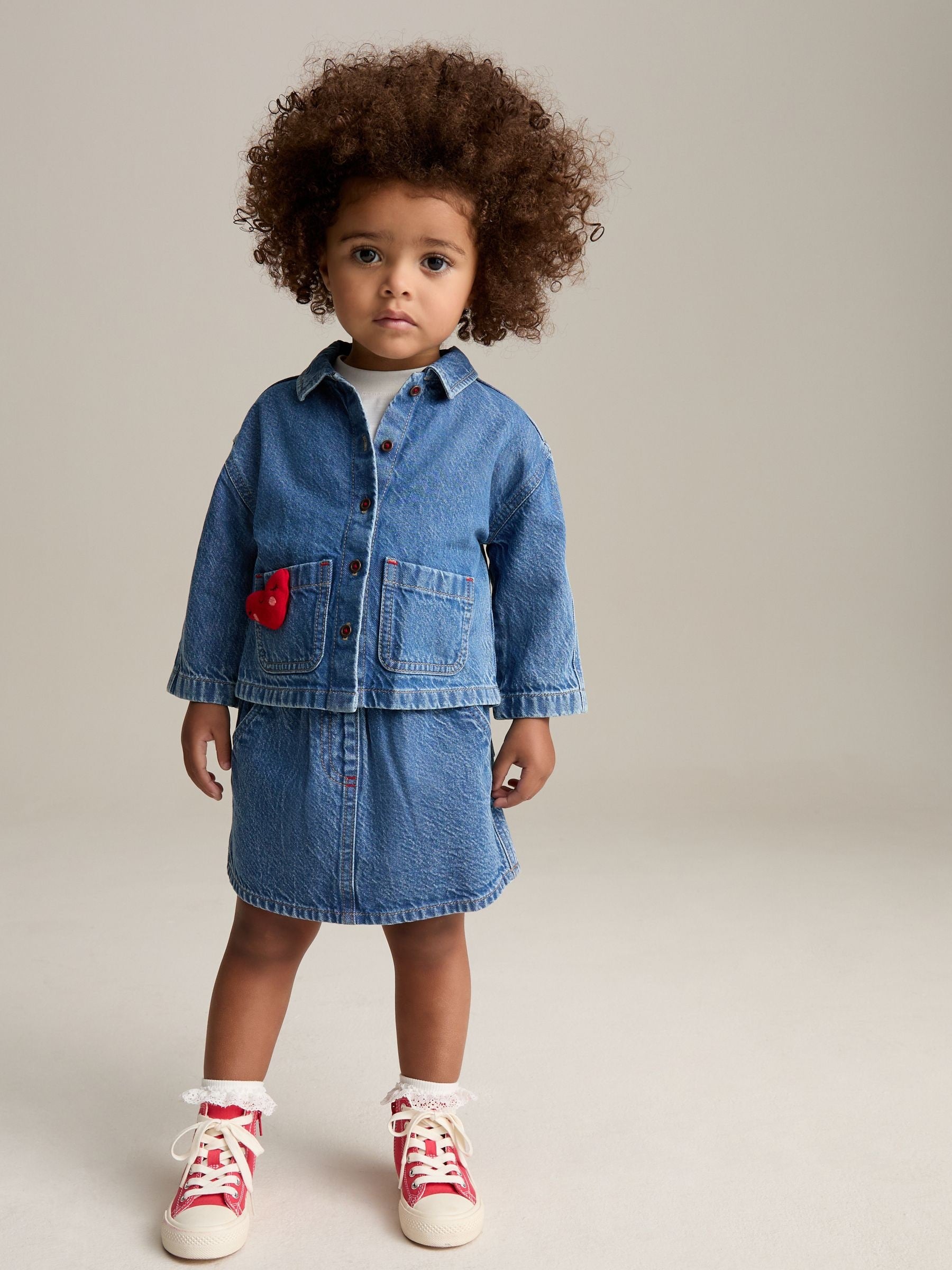 Denim Dark Wash Denim Shirt & Skirt Set (3mths-7yrs)