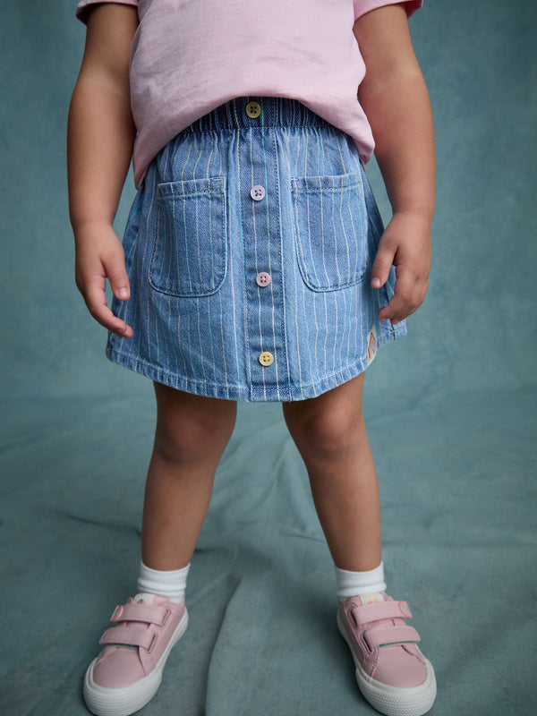 Denim Pinstripe 100% Cotton Skirt (3mths-7yrs)