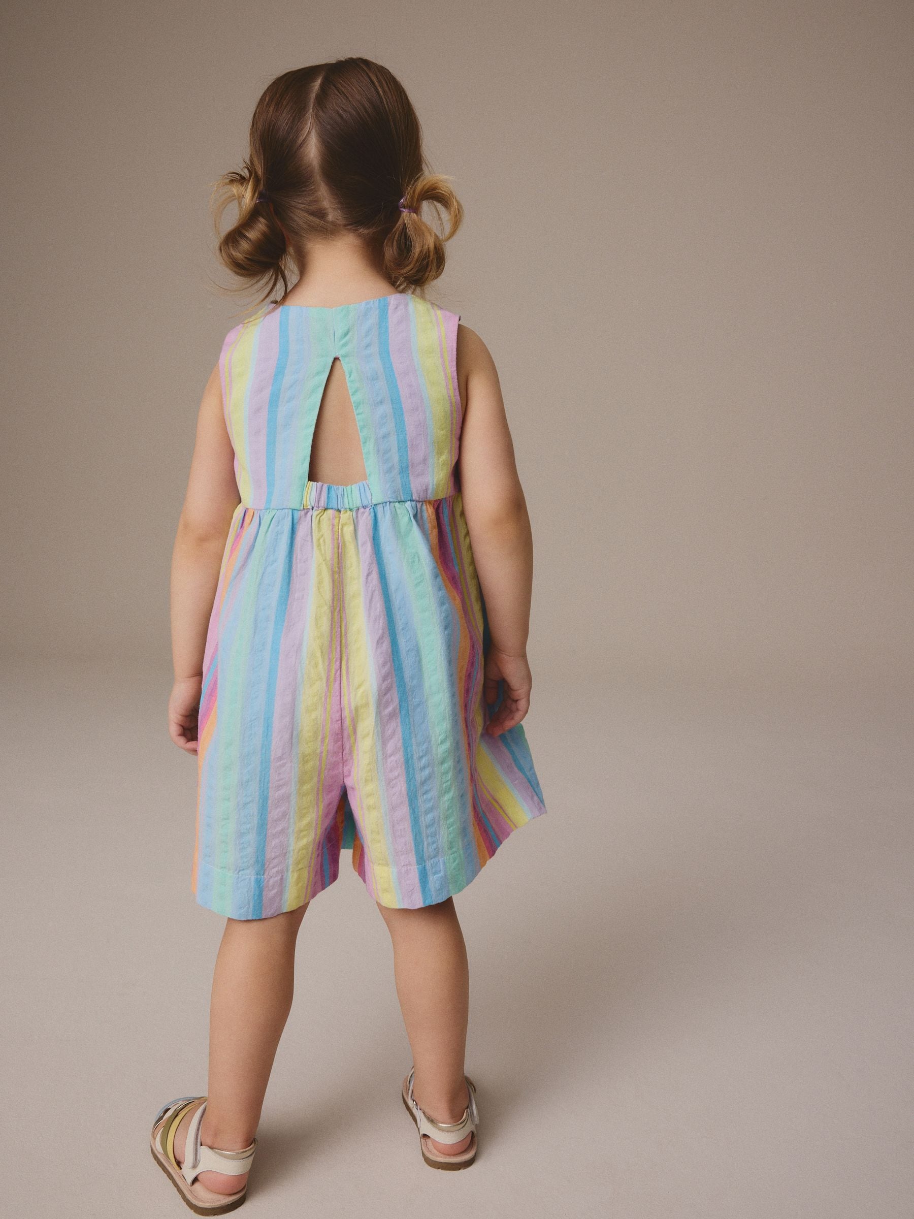 Rainbow 100% Cotton Sleeveless Playsuit (3mths-7yrs)