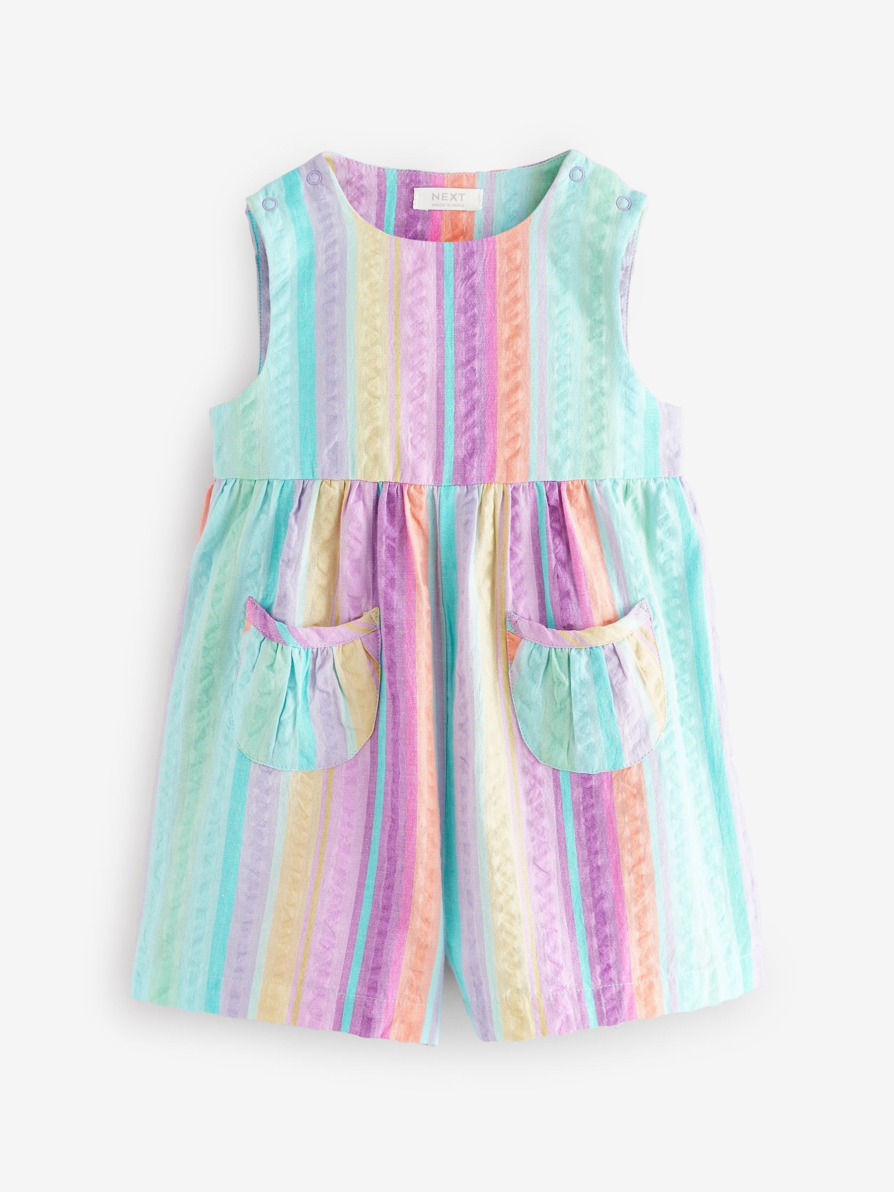 Rainbow 100% Cotton Sleeveless Playsuit (3mths-7yrs)