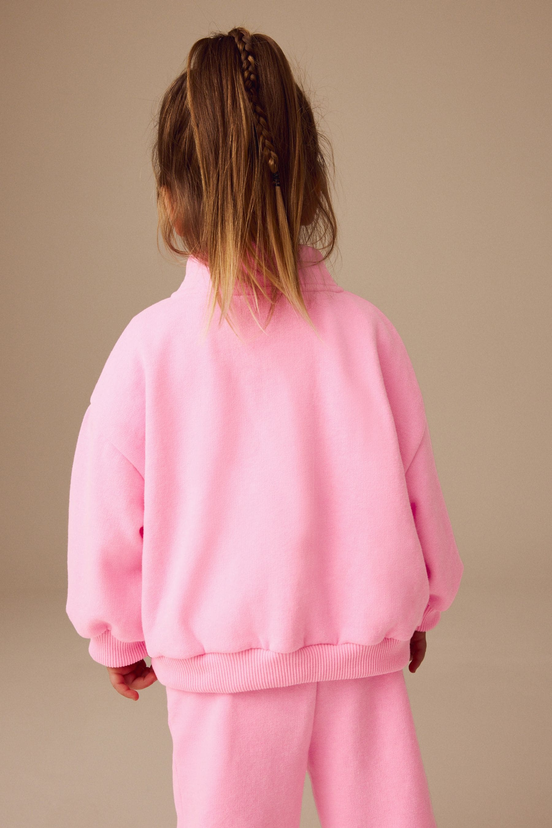 Fluro Pink Half Zip Sweatshirt (3mths-7yrs)