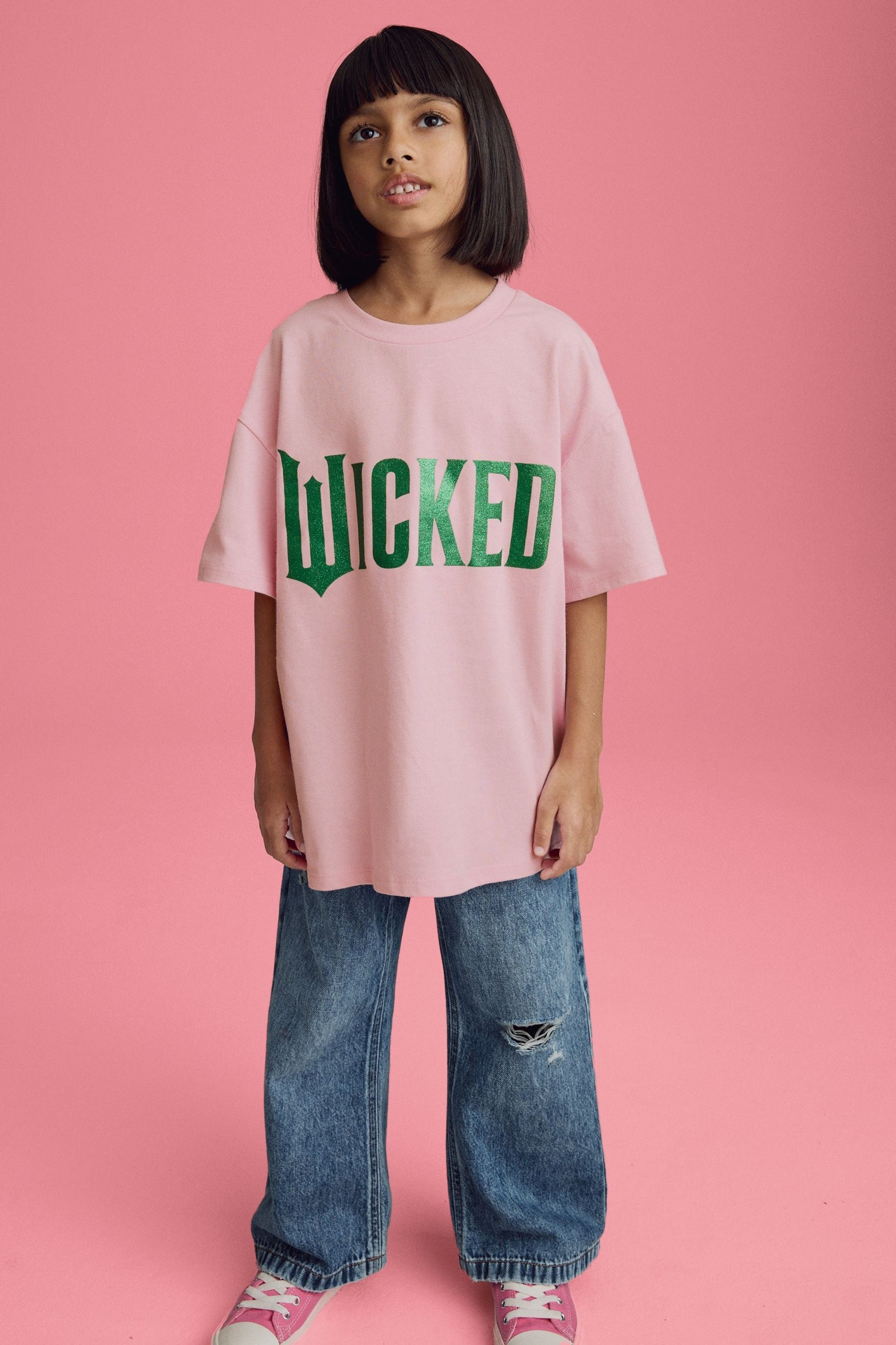 Pink Wicked Oversized 100% Cotton T-Shirt (6-16yrs)