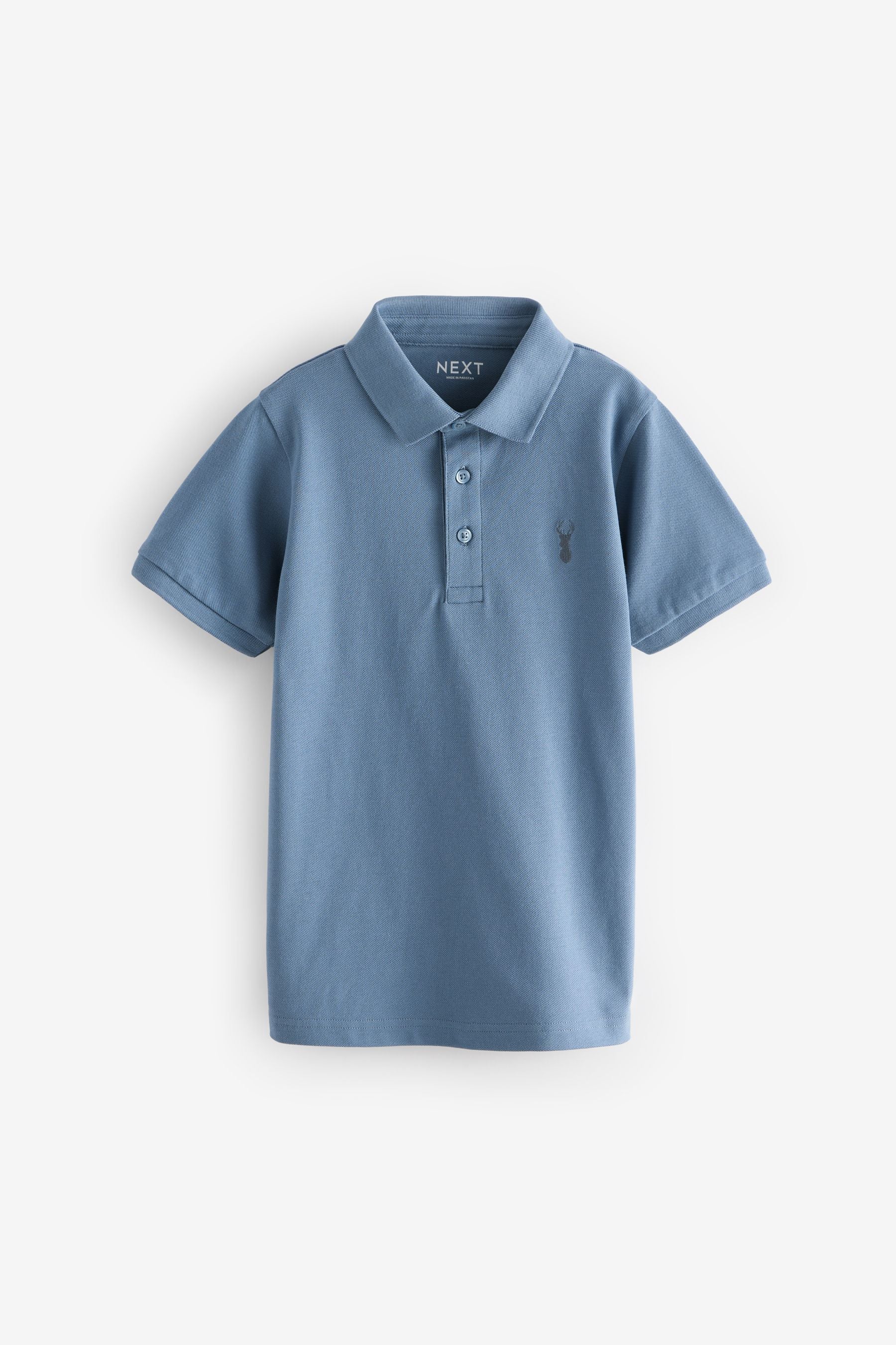 Blue/Stone Short Sleeve Polo Shirts 2 Pack (3-16yrs)