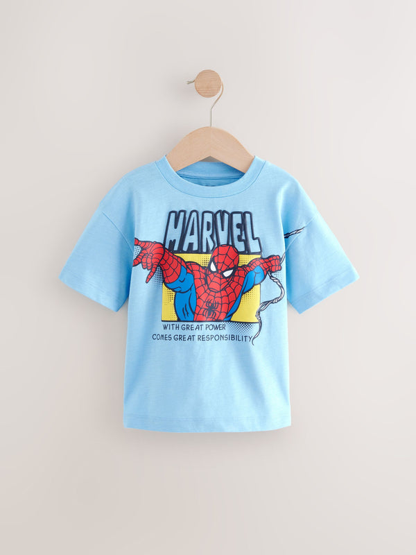 Blue Spider-Man Short Sleeve 100% Cotton T-Shirt (3mths-8yrs)