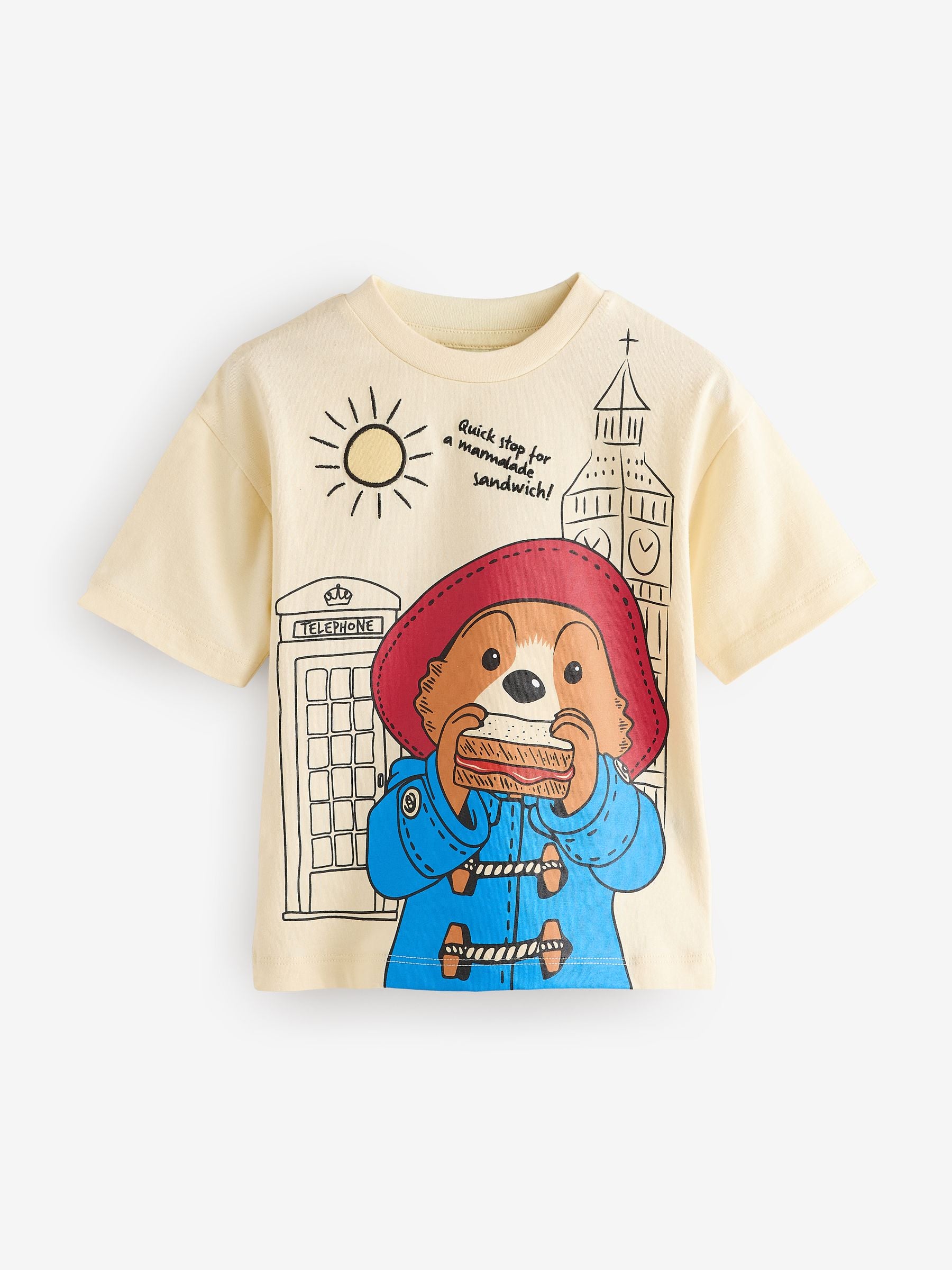 Buttermilk Paddington Bear Short Sleeve 100% Cotton T-Shirt (3mths-8yrs)