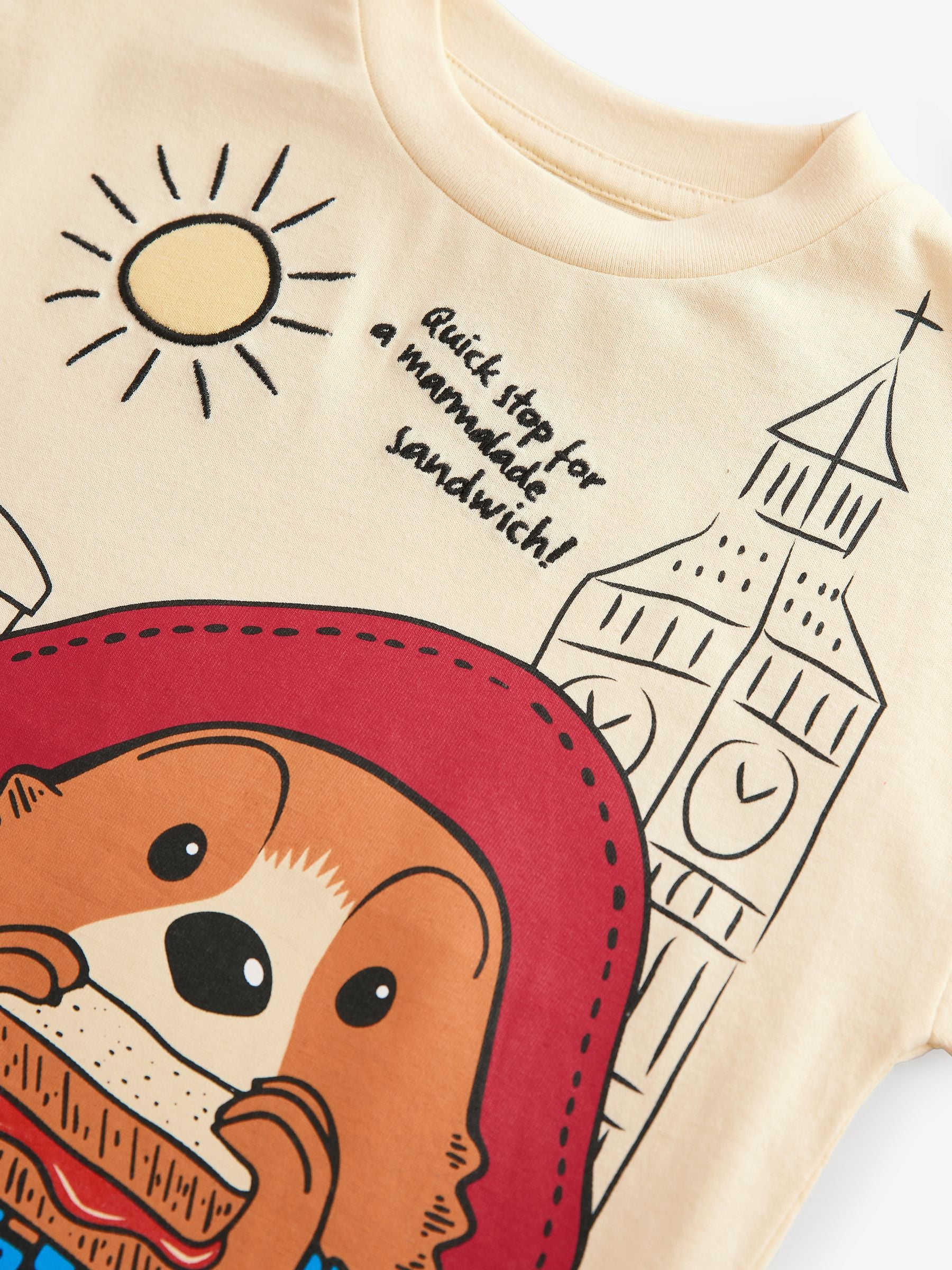 Buttermilk Paddington Bear Short Sleeve 100% Cotton T-Shirt (3mths-8yrs)