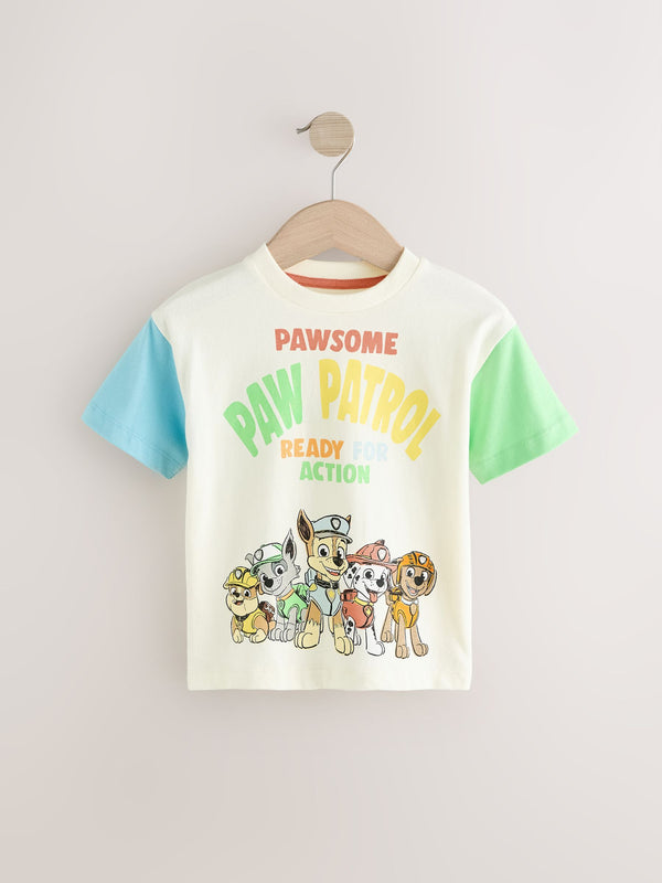 Ecru White Paw Patrol Short Sleeve 100% Cotton T-Shirt (3mths-8yrs)