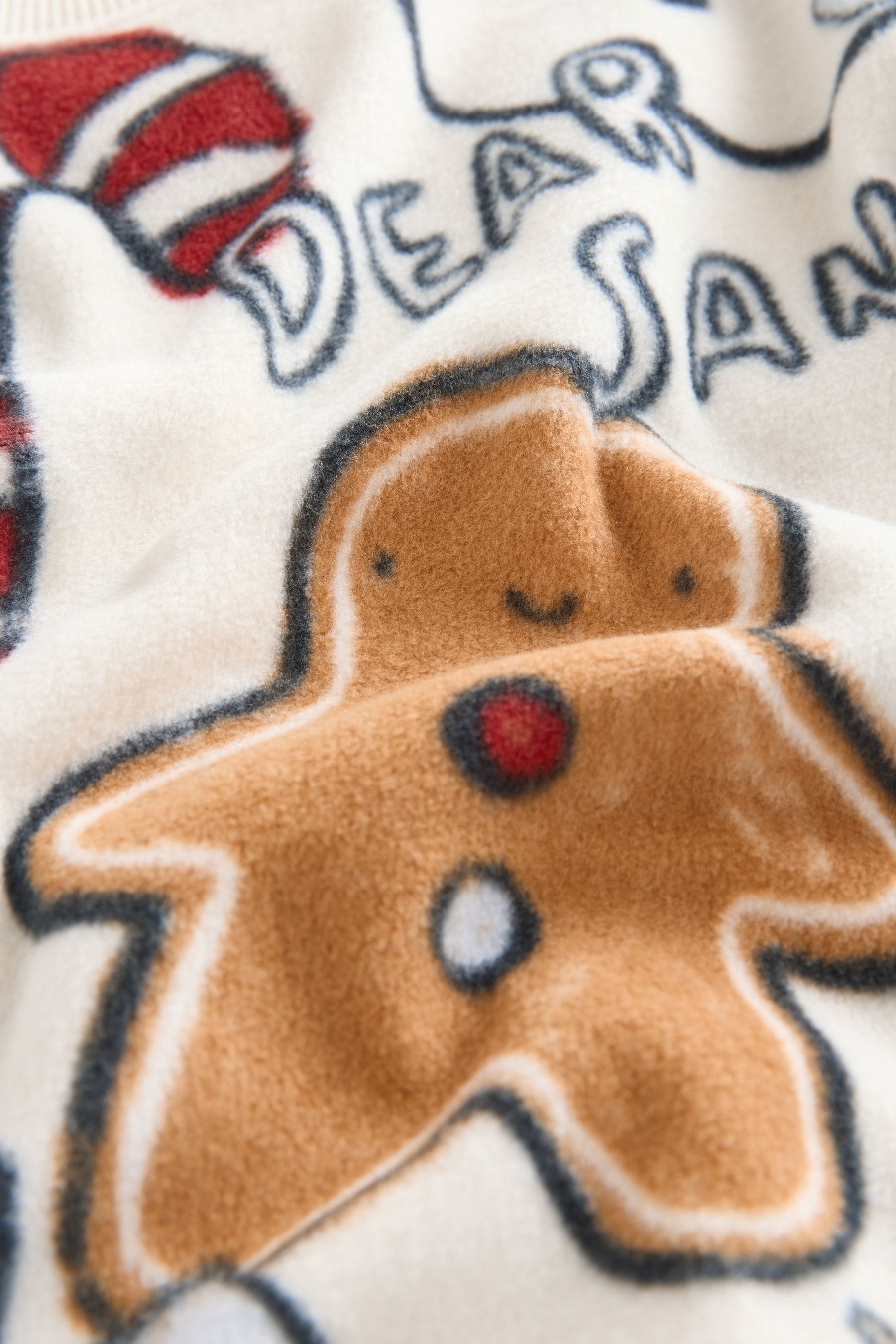 Cream/Red Christmas Character Single Soft Touch Fleece Pyjamas with Elastane (9mths-16yrs)