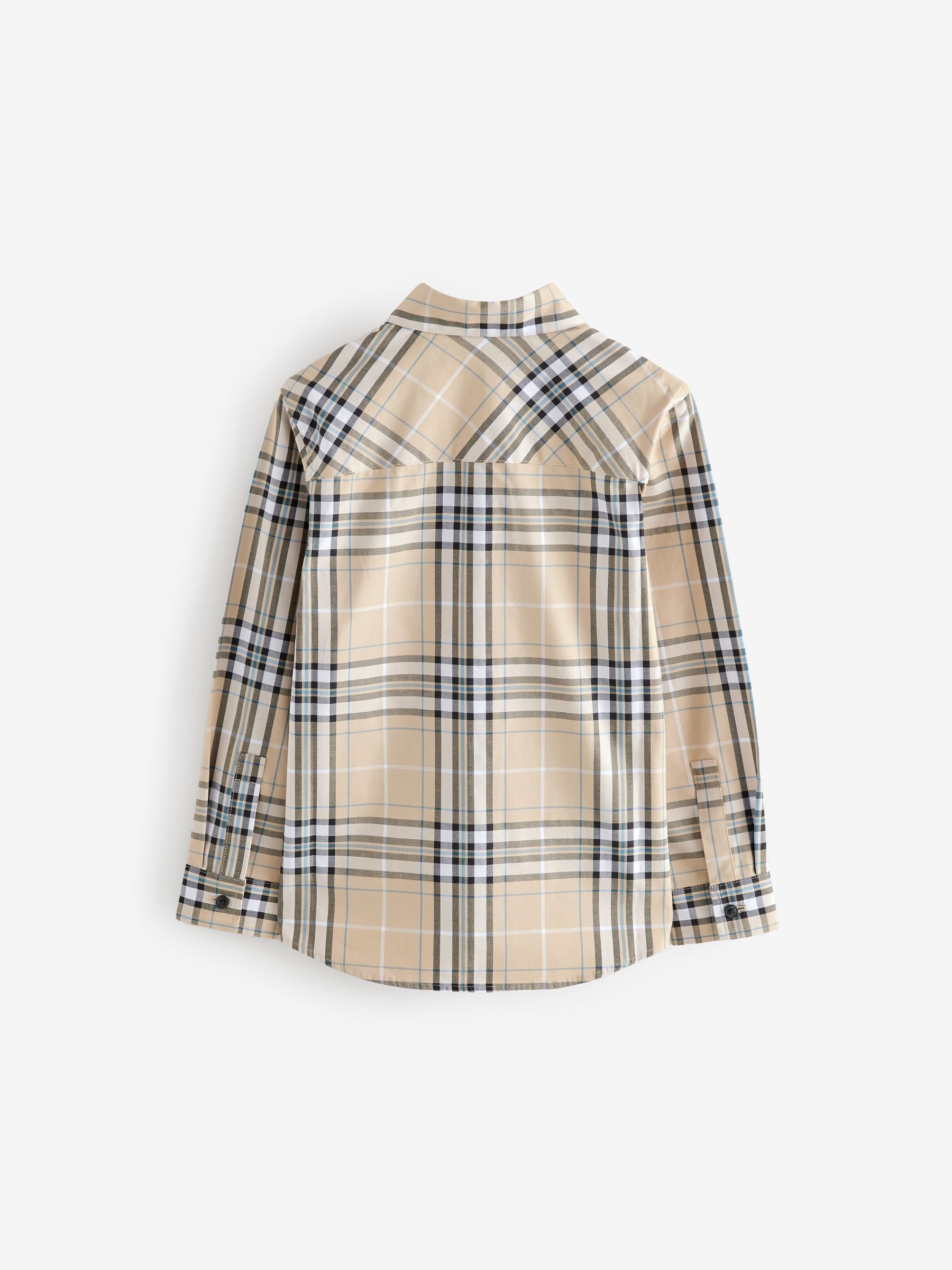 Neutral Check Long Sleeve 100% Cotton Shirt (3-16yrs)