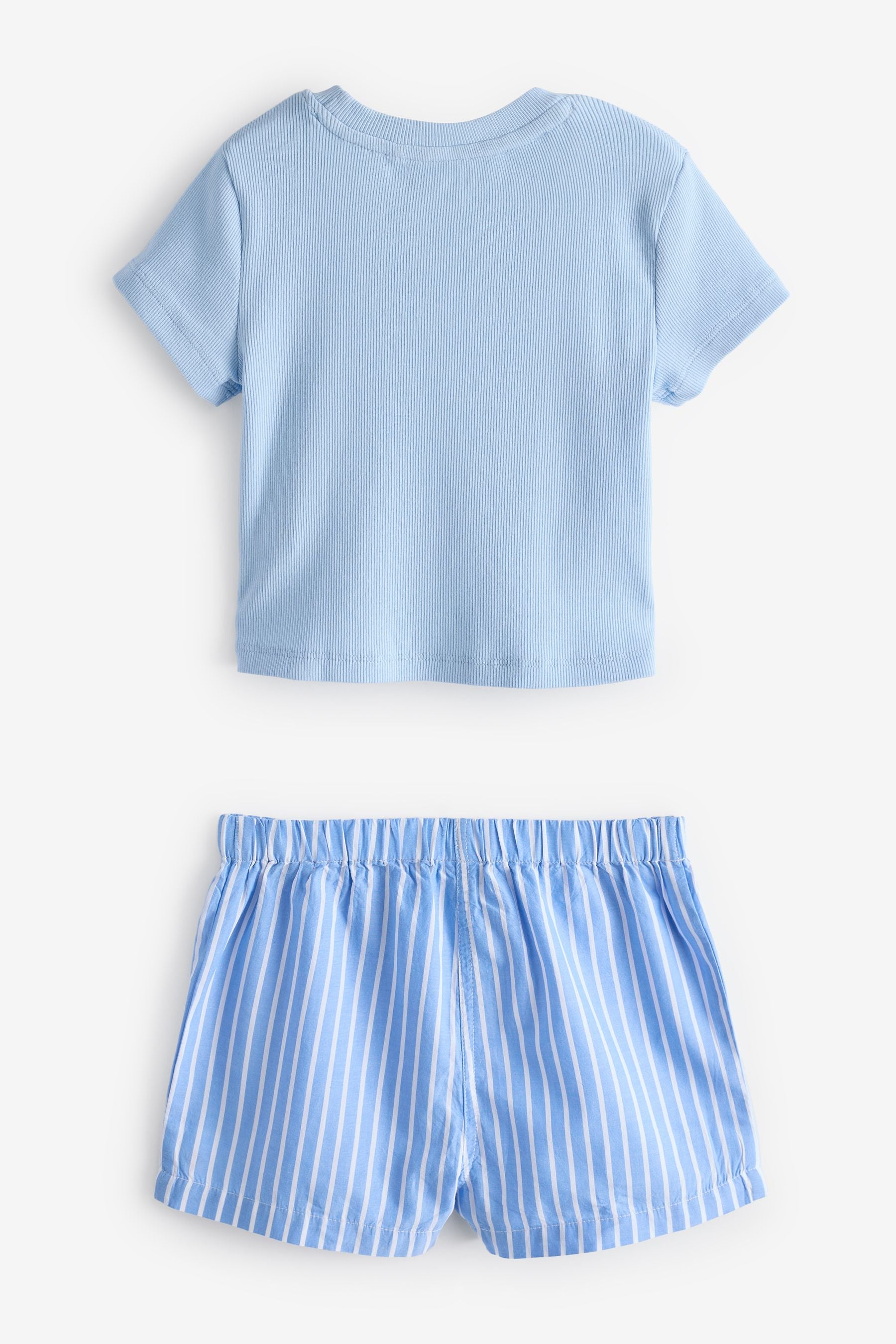 Blue/Ecru Woven Check Pyjamas 2 Pack (3-16yrs)