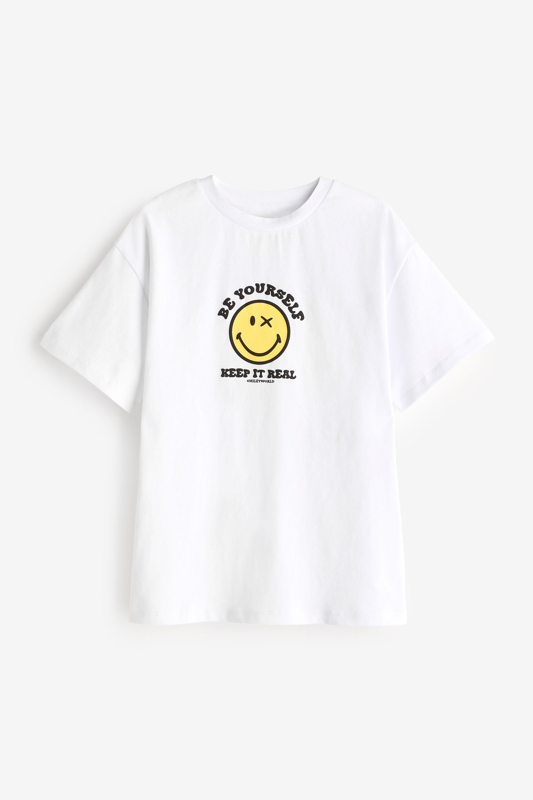 White Smiley World x Place 2 Be Oversized Charity T-Shirt (3-16yrs)