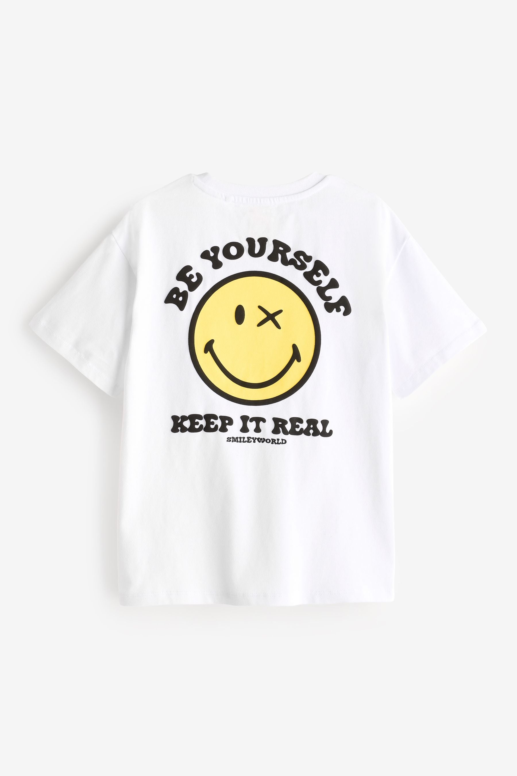 White Smiley World x Place 2 Be Oversized Charity T-Shirt (3-16yrs)