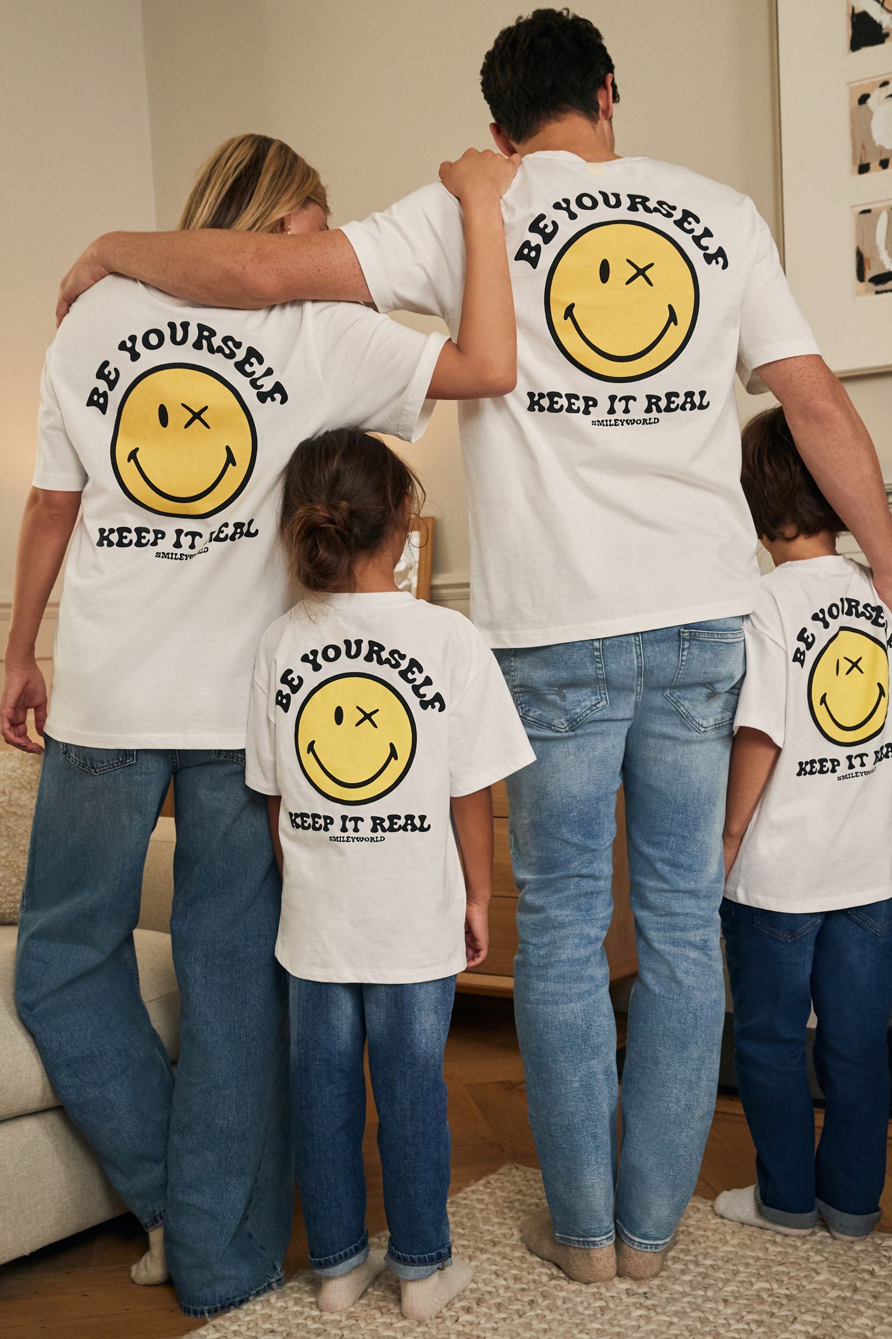 White Oversized Smiley World x Place2Be Charity 100% Cotton T-Shirt (3-16yrs)