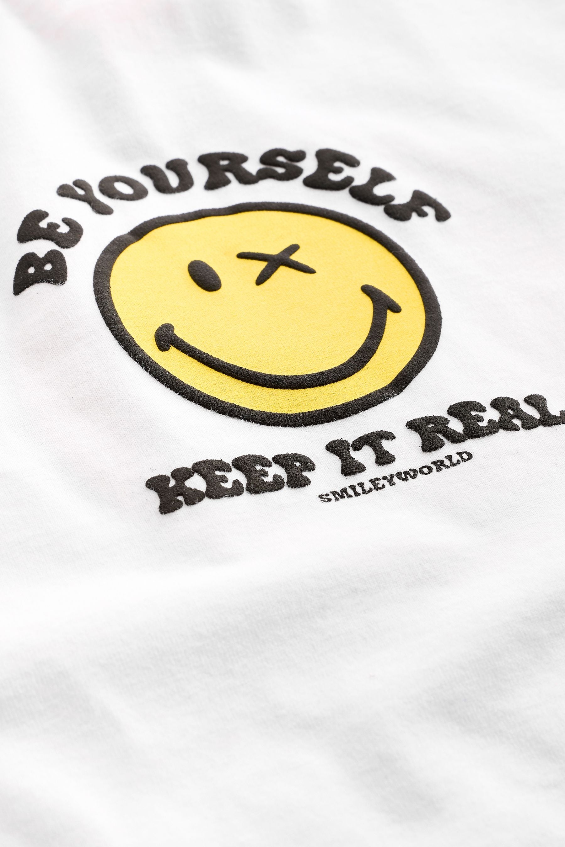 White Oversized Smiley World x Place2Be Charity 100% Cotton T-Shirt (3-16yrs)