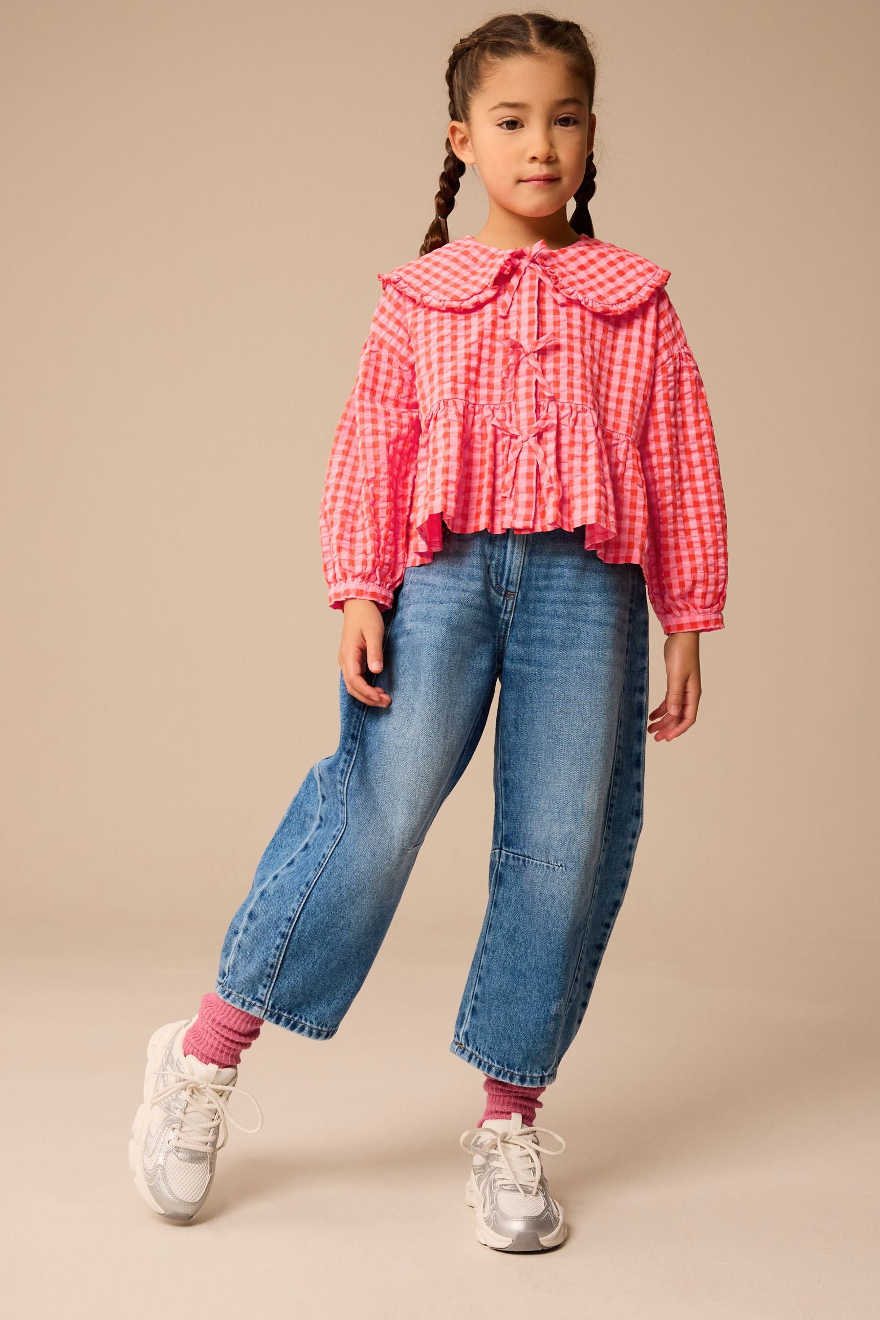 Red Gingham Check 100% Cotton Blouse (3-16yrs)