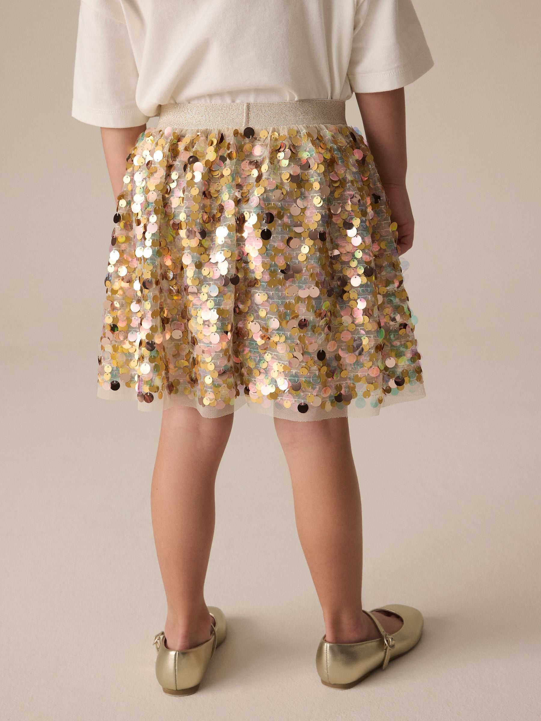 Gold Sequin Skirt (3-16yrs)