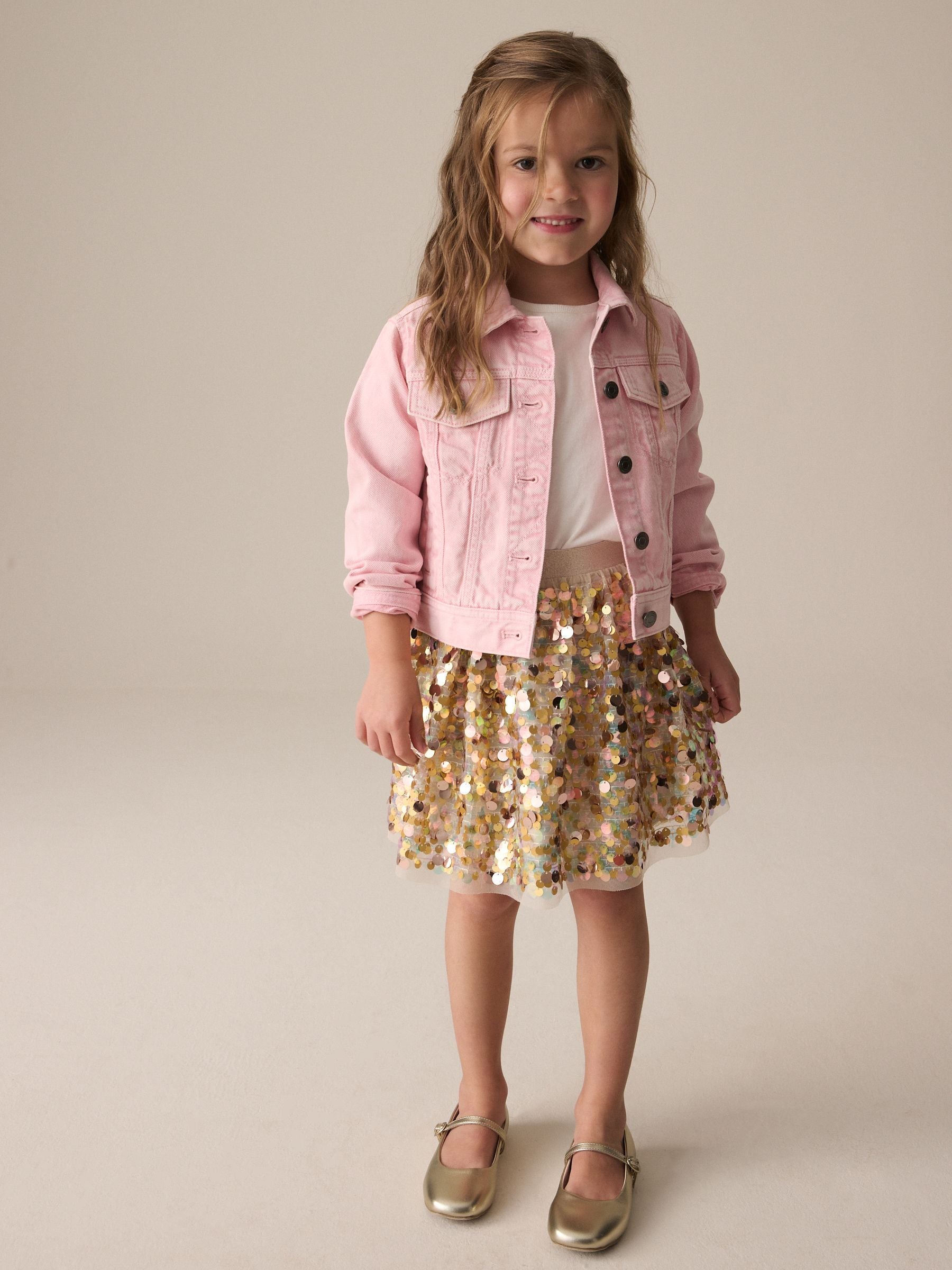 Gold Sequin Skirt (3-16yrs)