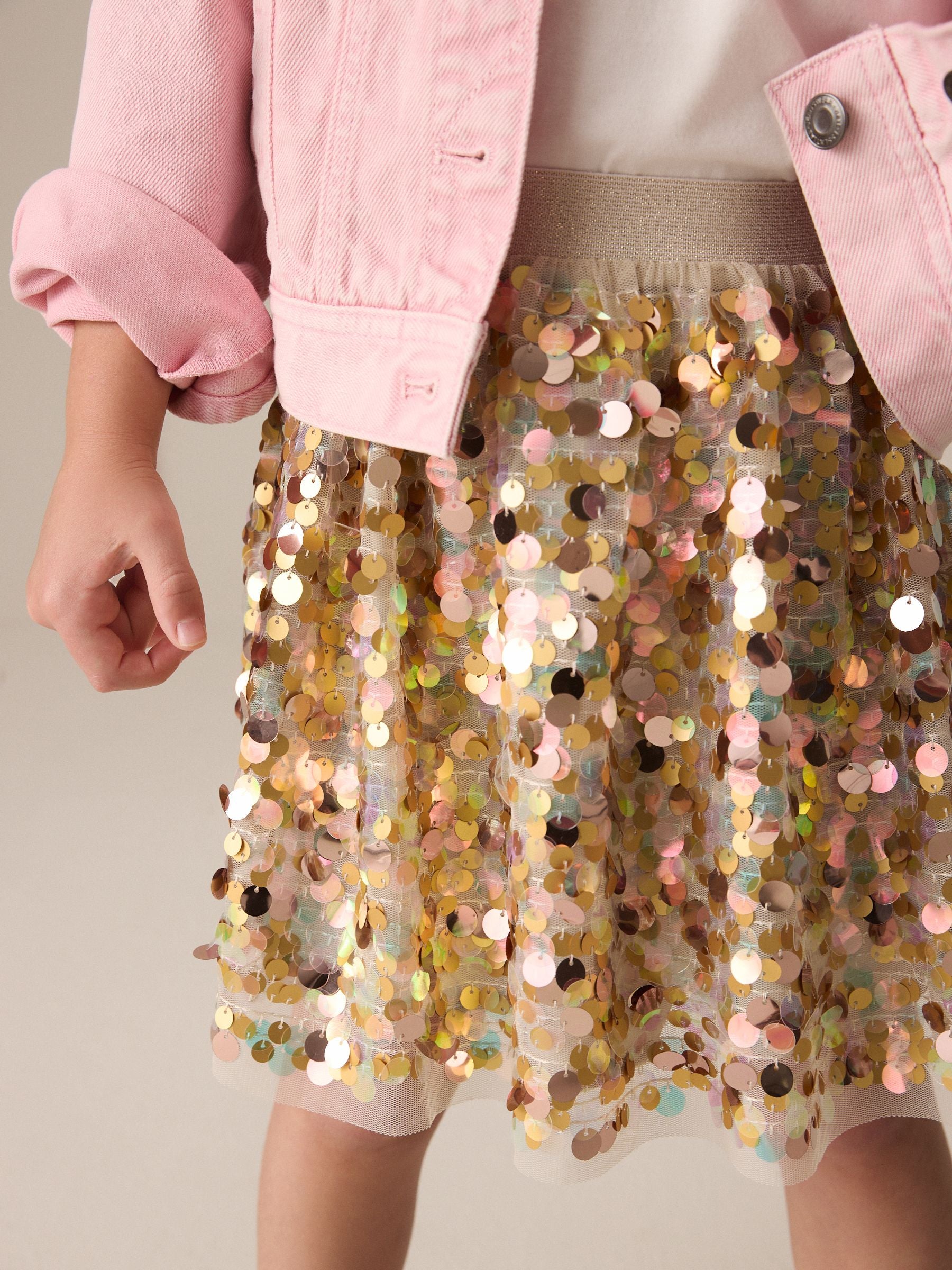 Gold Sequin Skirt (3-16yrs)