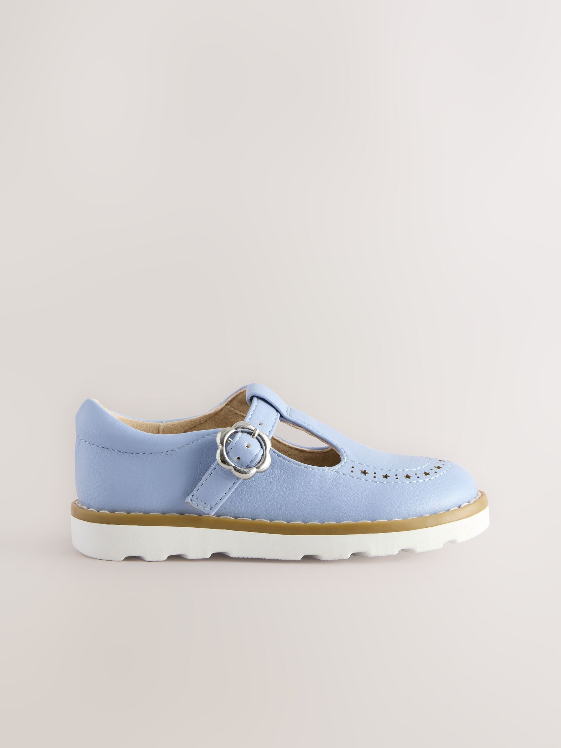 Blue Standard Fit (F) T-Bar Shoes