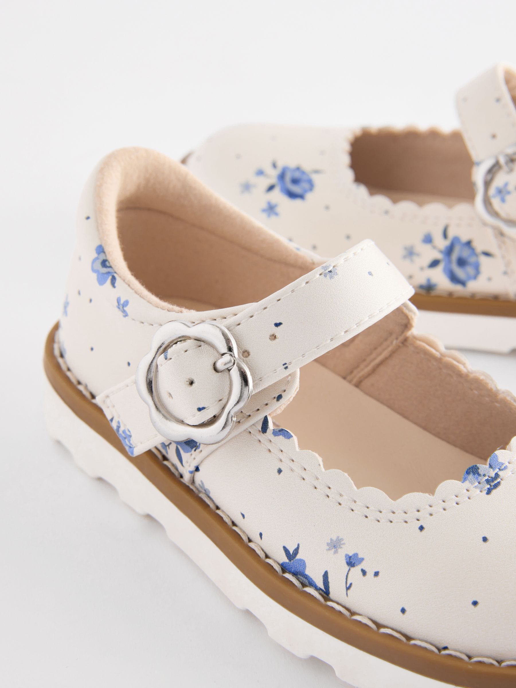 White Floral Mary Jane Shoes