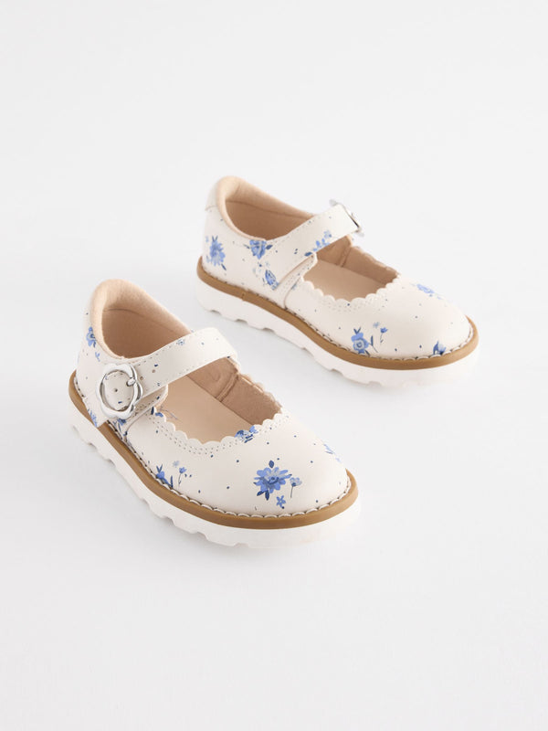 White Floral Mary Jane Shoes