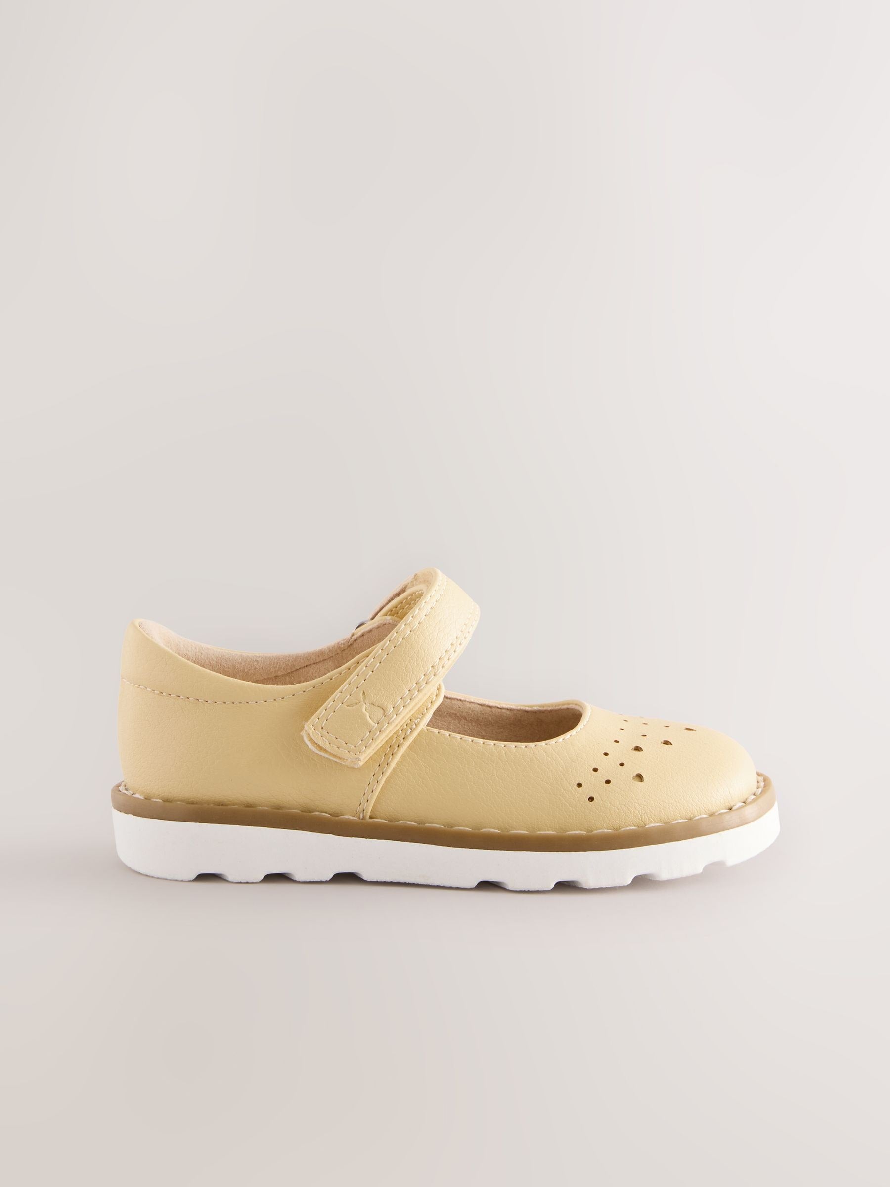 Yellow Touch Fastening Mary Jane Shoes