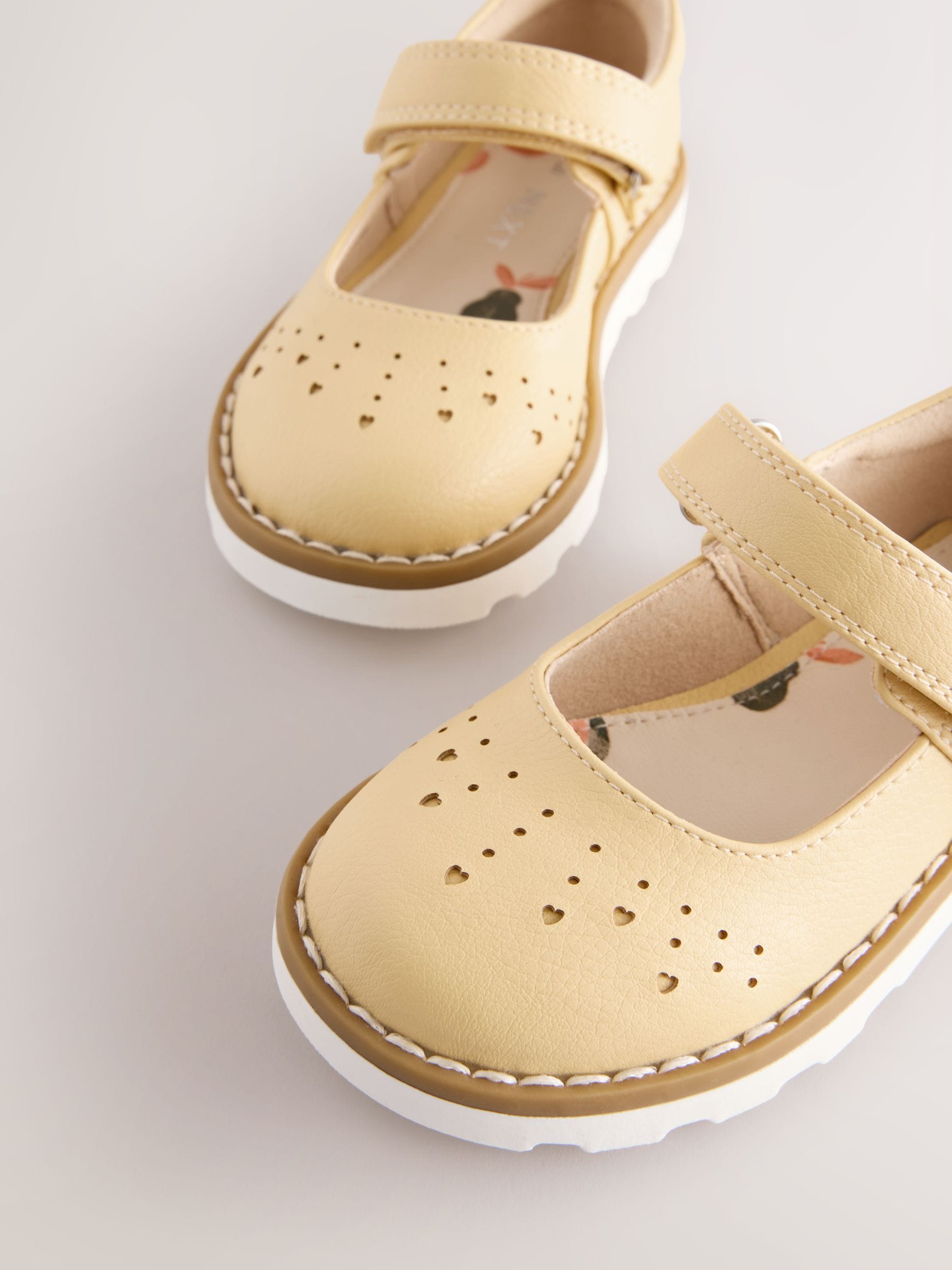 Yellow Touch Fastening Mary Jane Shoes