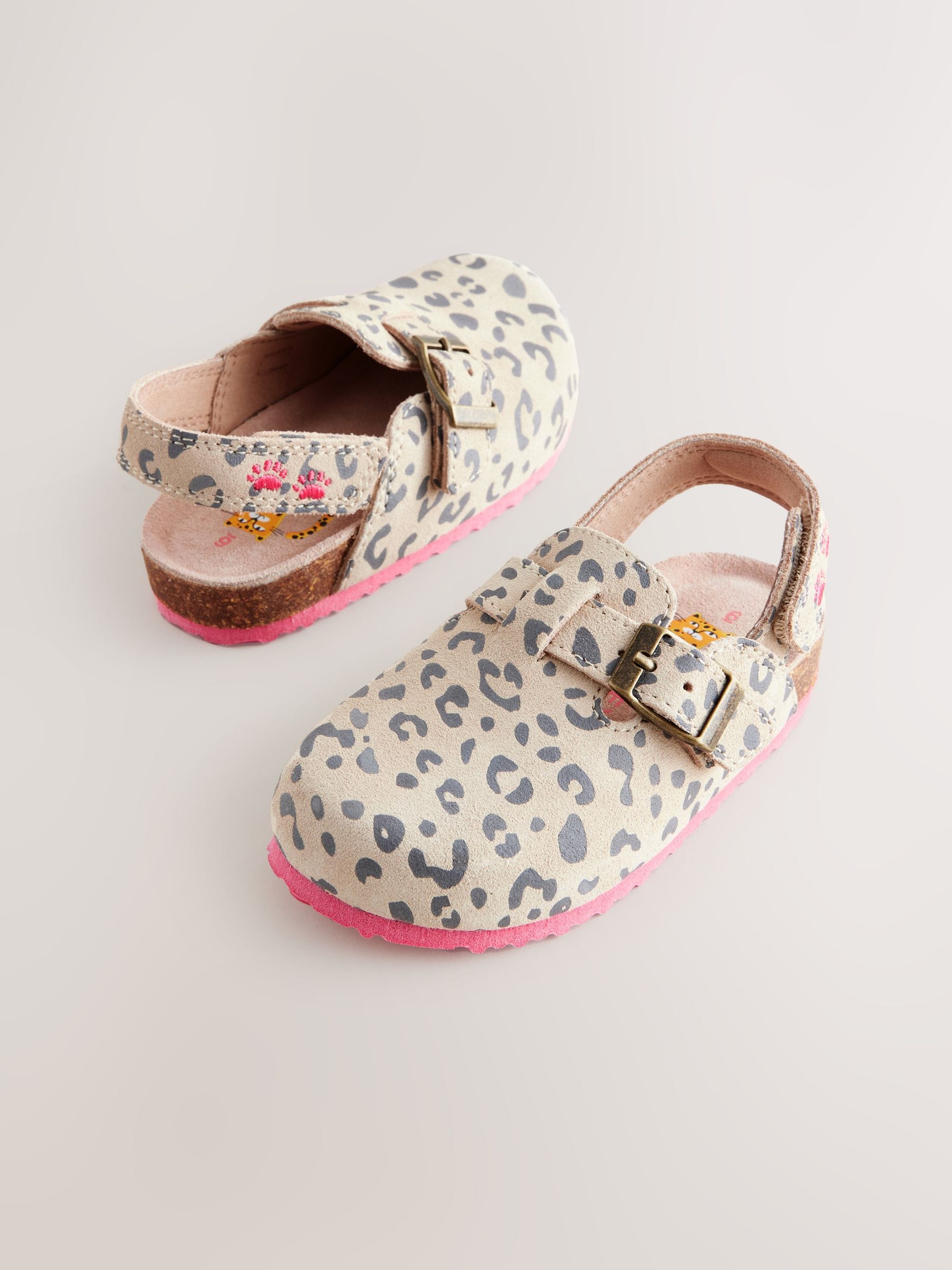 Animal Print Leather Clogs