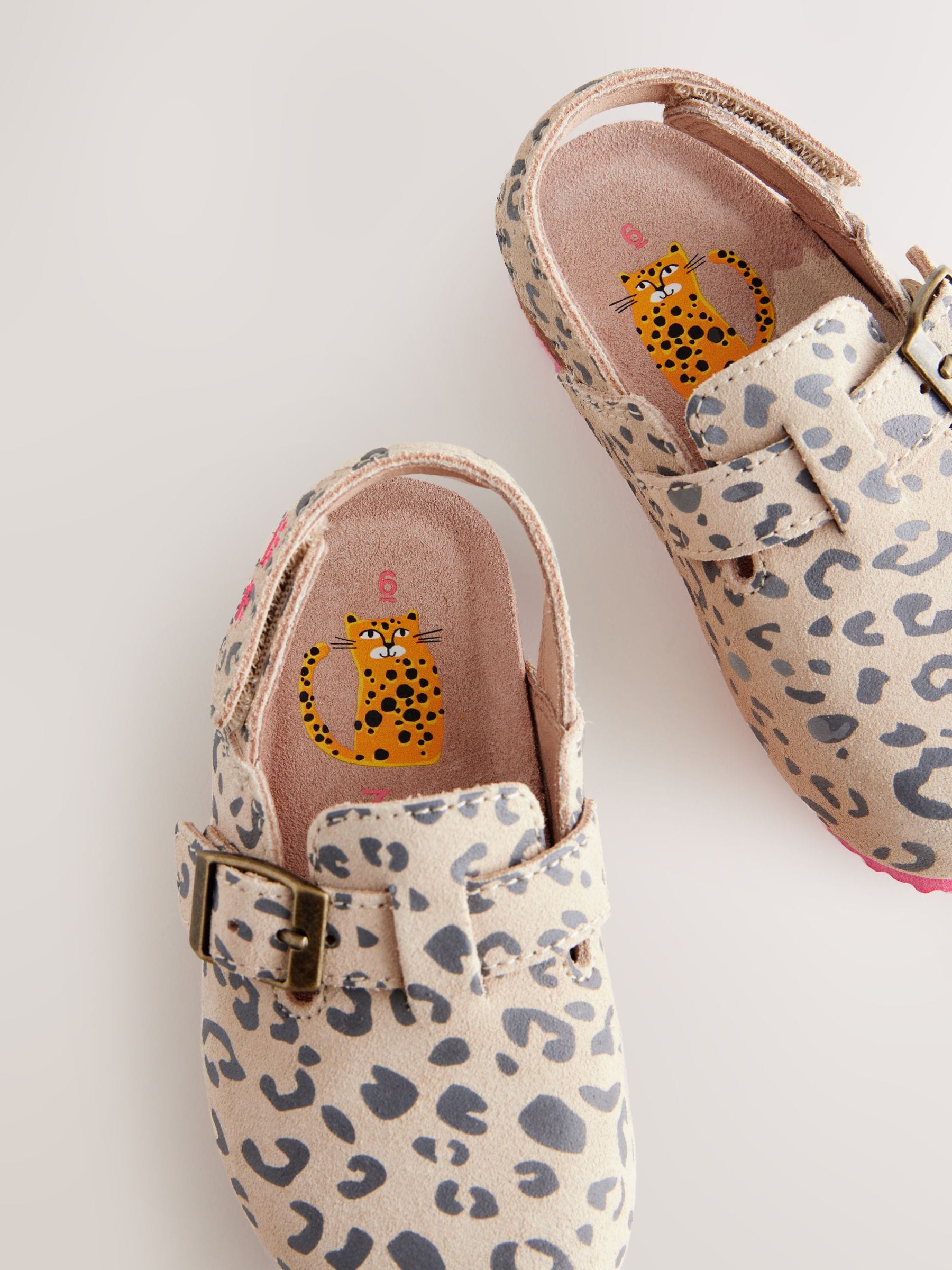 Animal Print Leather Clogs