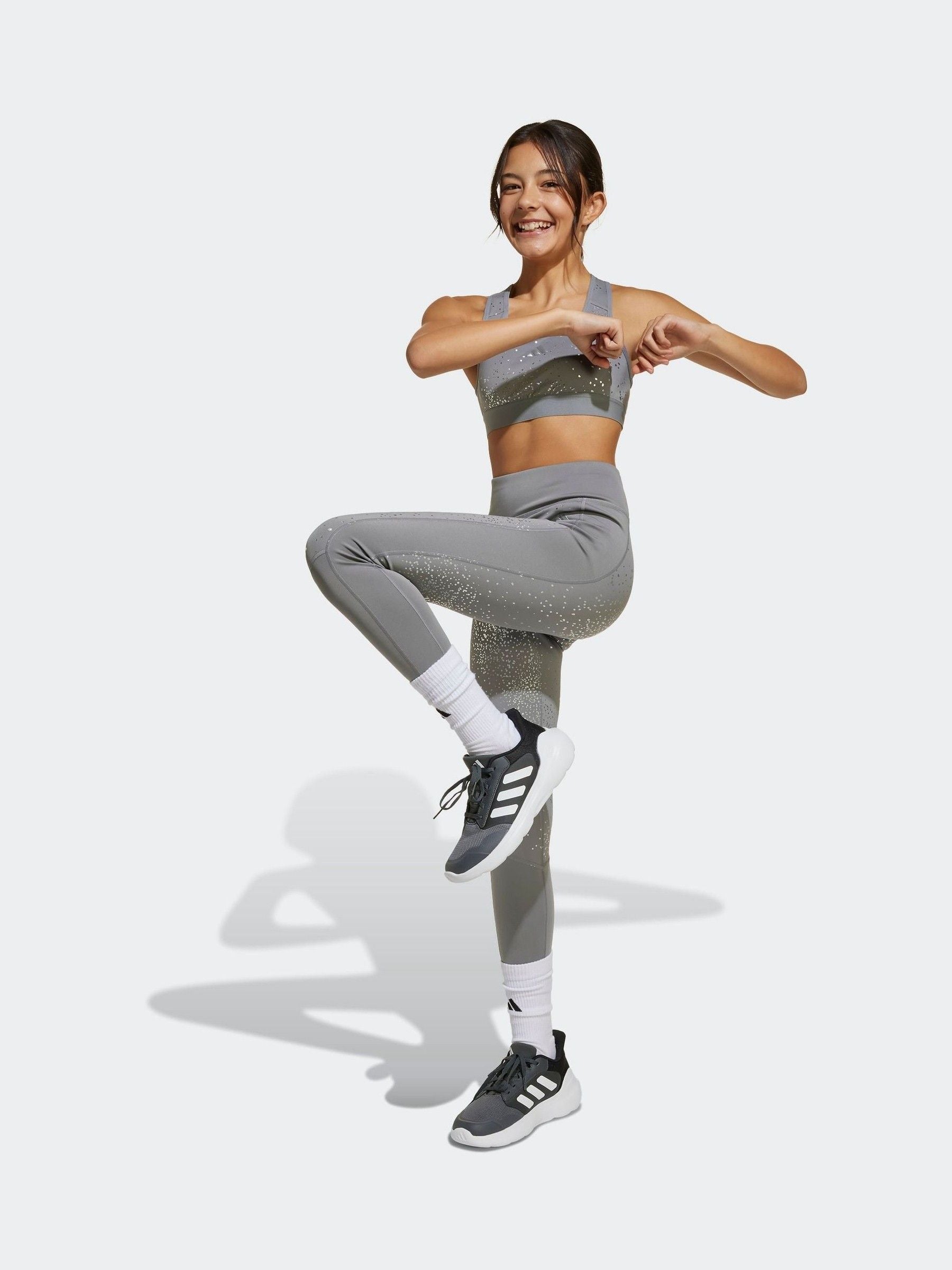 adidas Grey Optime Glam 7/8 Leggings