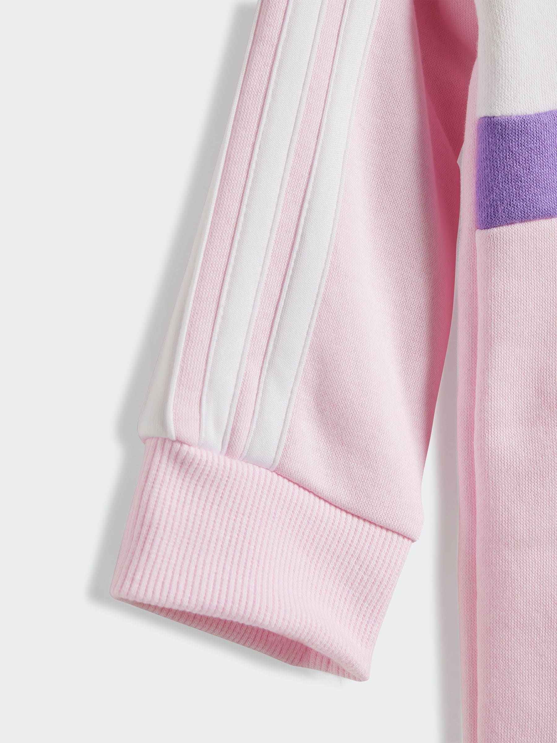 adidas Pink Essentials Tiberio 3 Stripe Hoodie and Legging Set