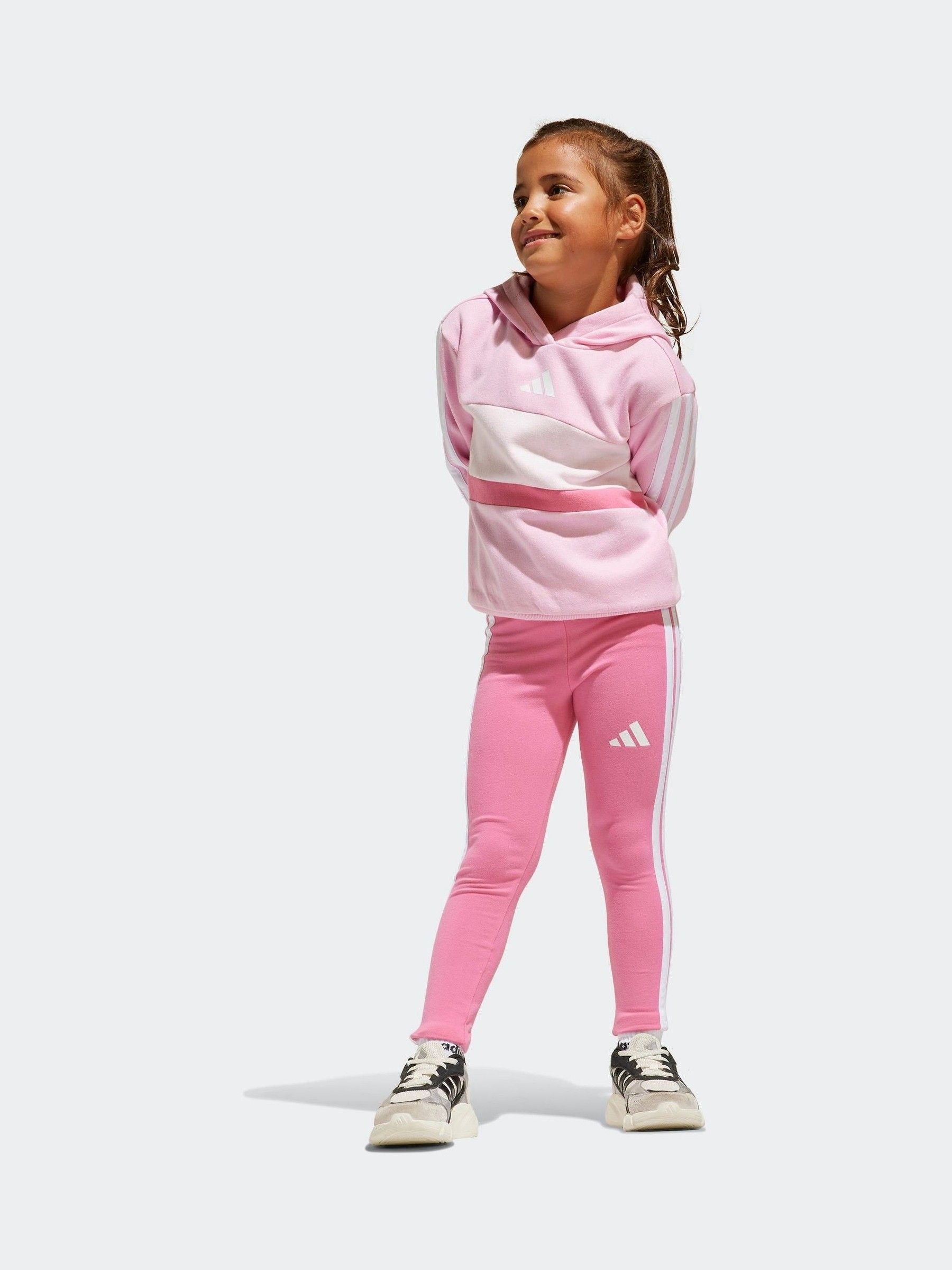 adidas Pink Essentials Tiberio 3 Stripe Tracksuit