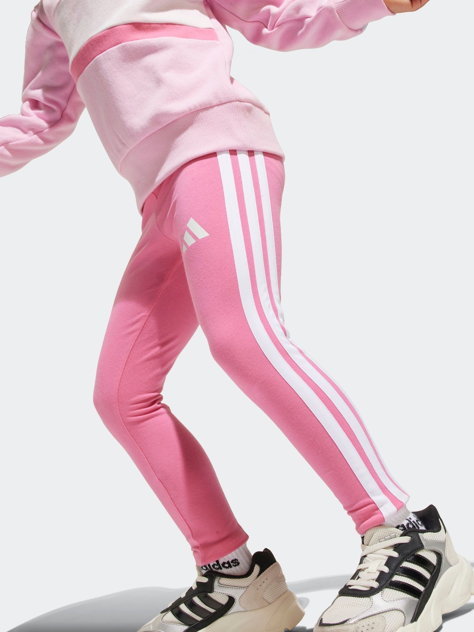 adidas Pink Essentials Tiberio 3 Stripe Tracksuit