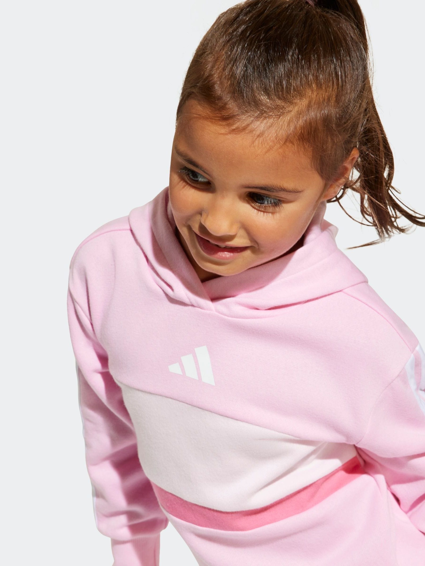 adidas Pink Essentials Tiberio 3 Stripe Tracksuit