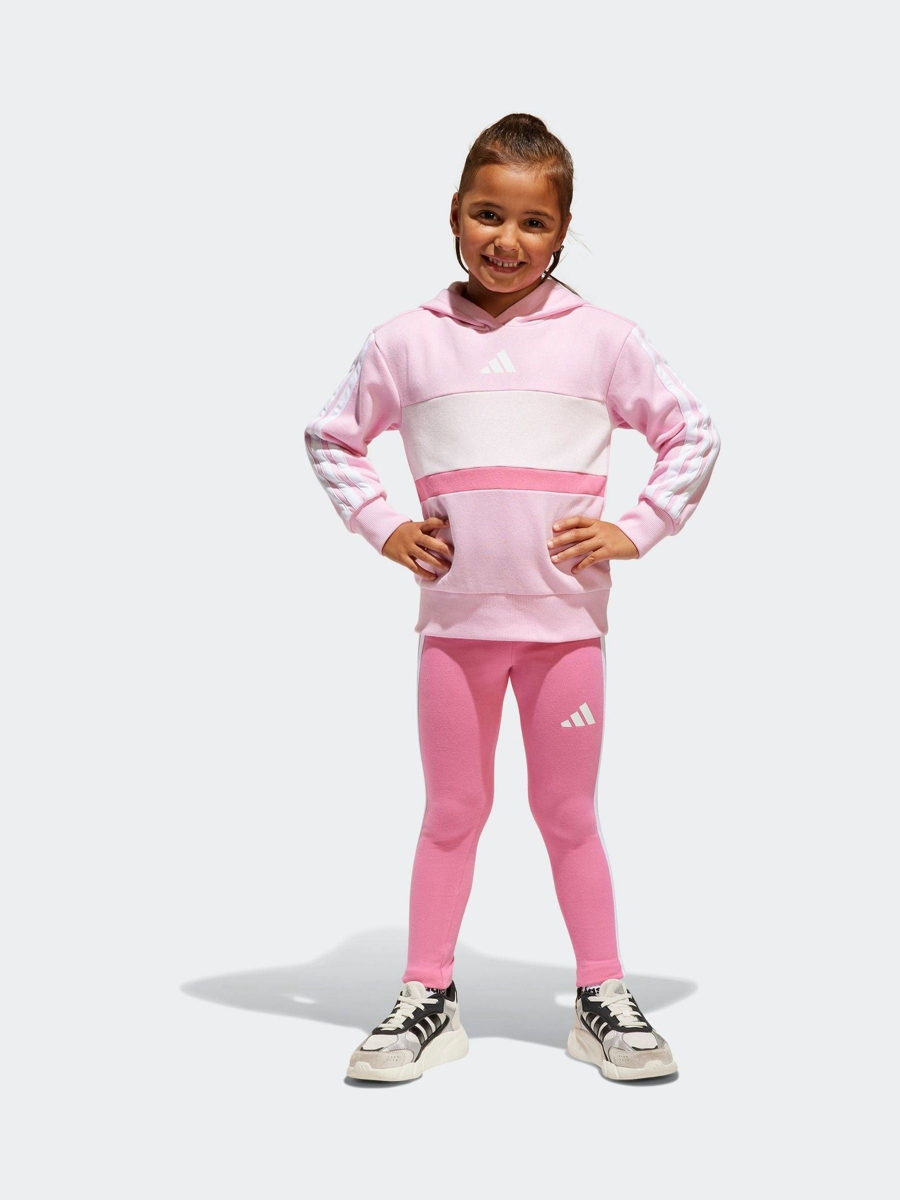 adidas Pink Essentials Tiberio 3 Stripe Tracksuit