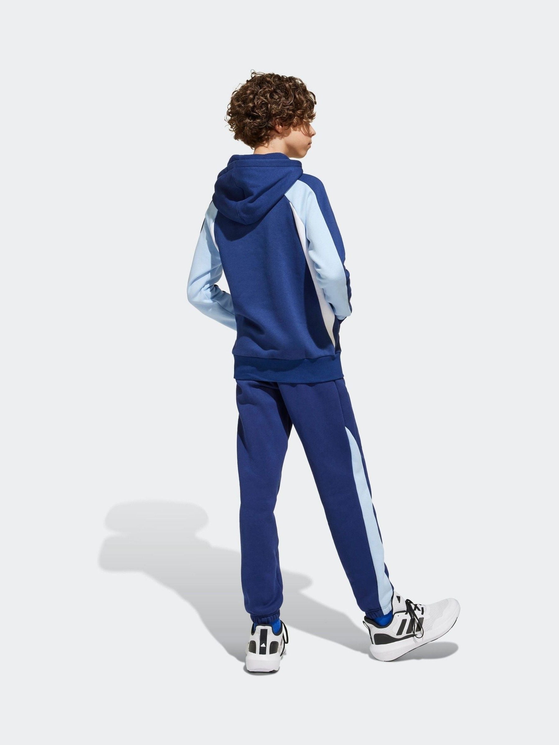 adidas Blue Colour Block Fleece Joggers