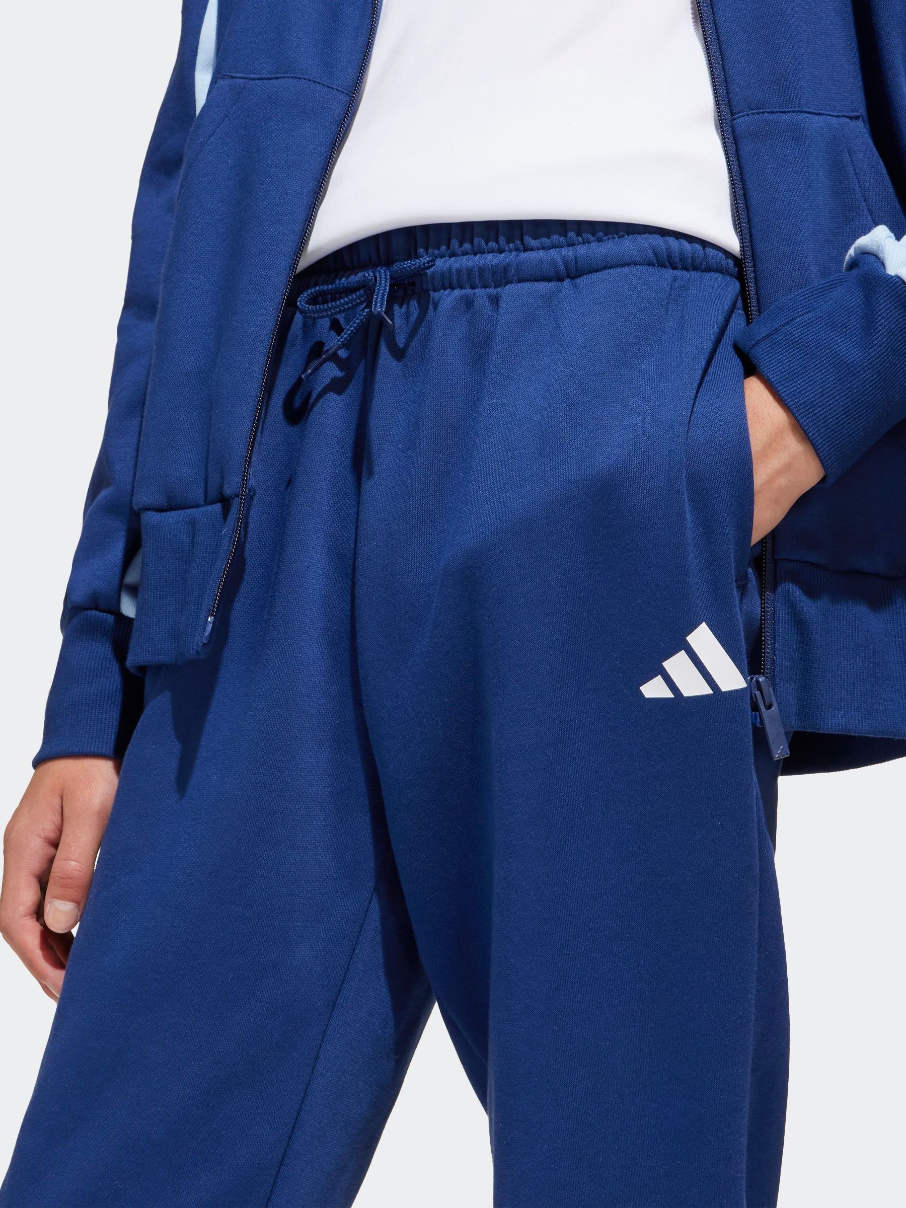 adidas Blue Colour Block Fleece Joggers