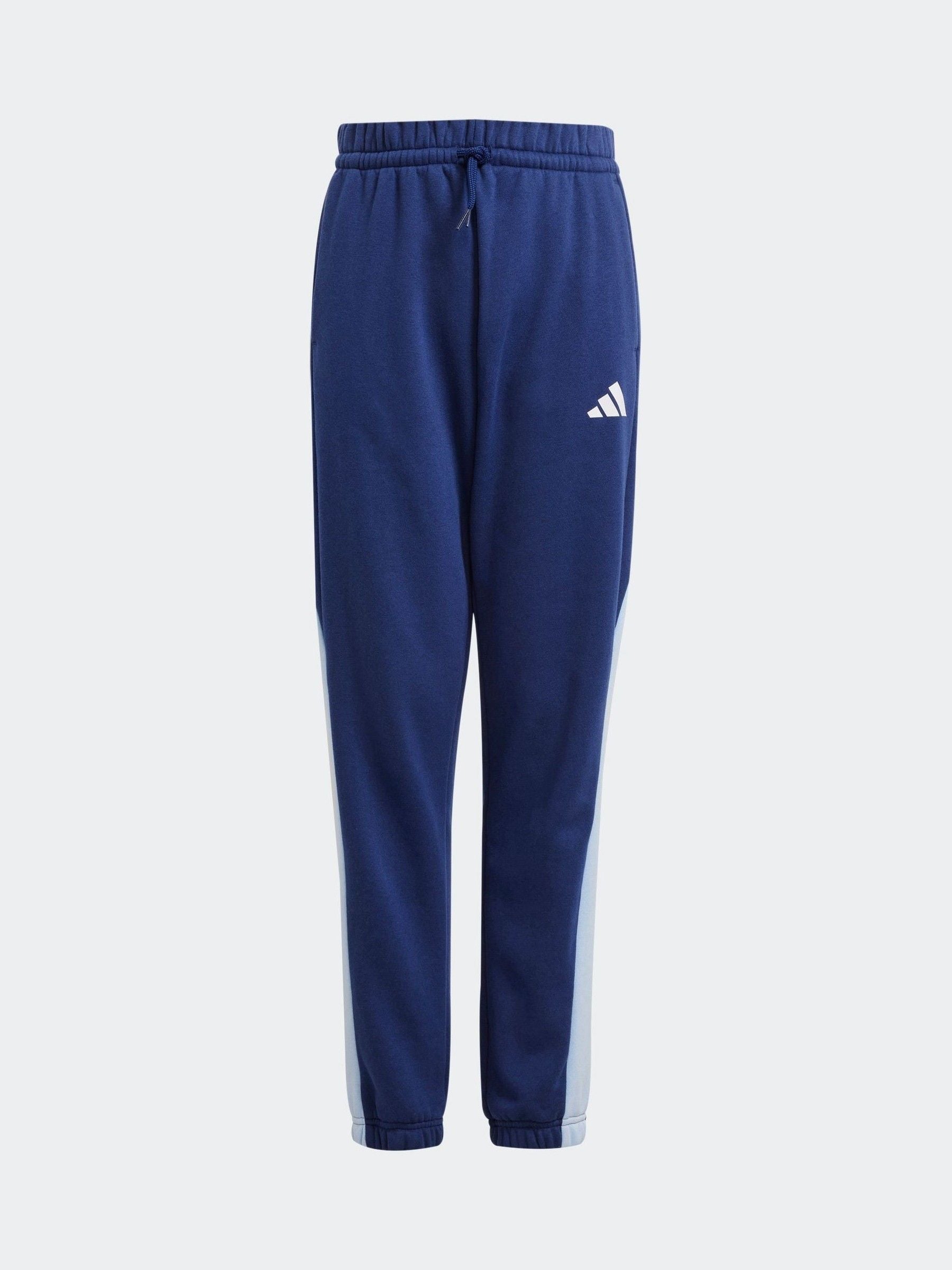 adidas Blue Colour Block Fleece Joggers