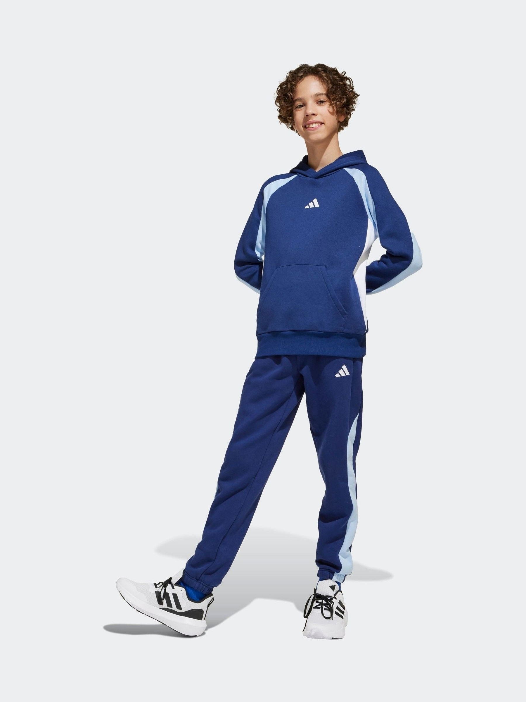 adidas Blue Colour Block Fleece Joggers