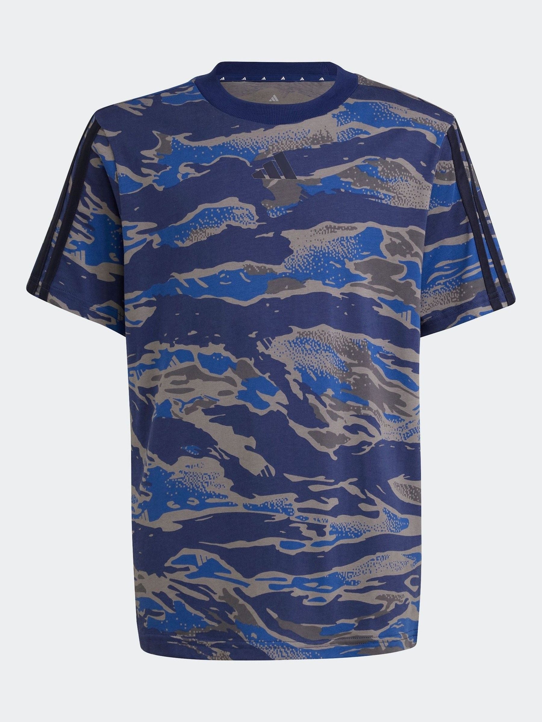 adidas Blue Camo 100% Cotton T-Shirt