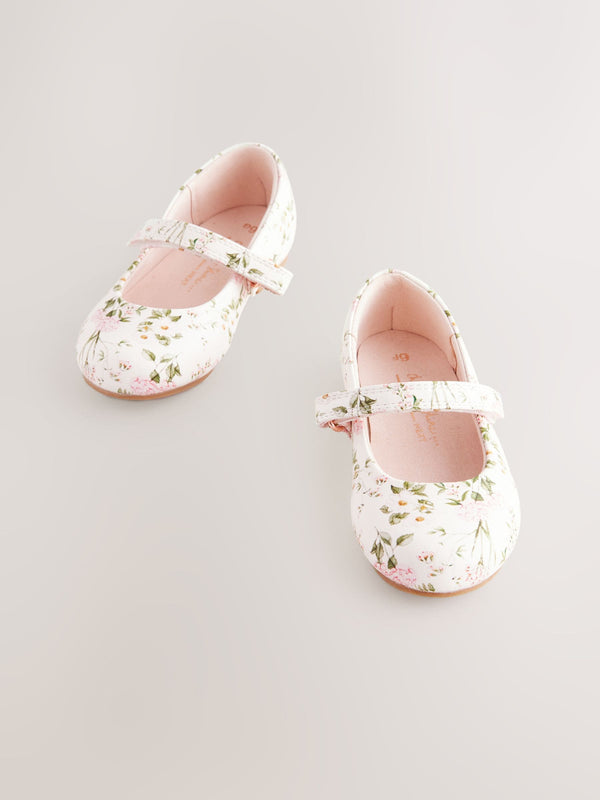 Floral Wide Fit (G) Mary Jane Touch Fastening Occasion Shoes