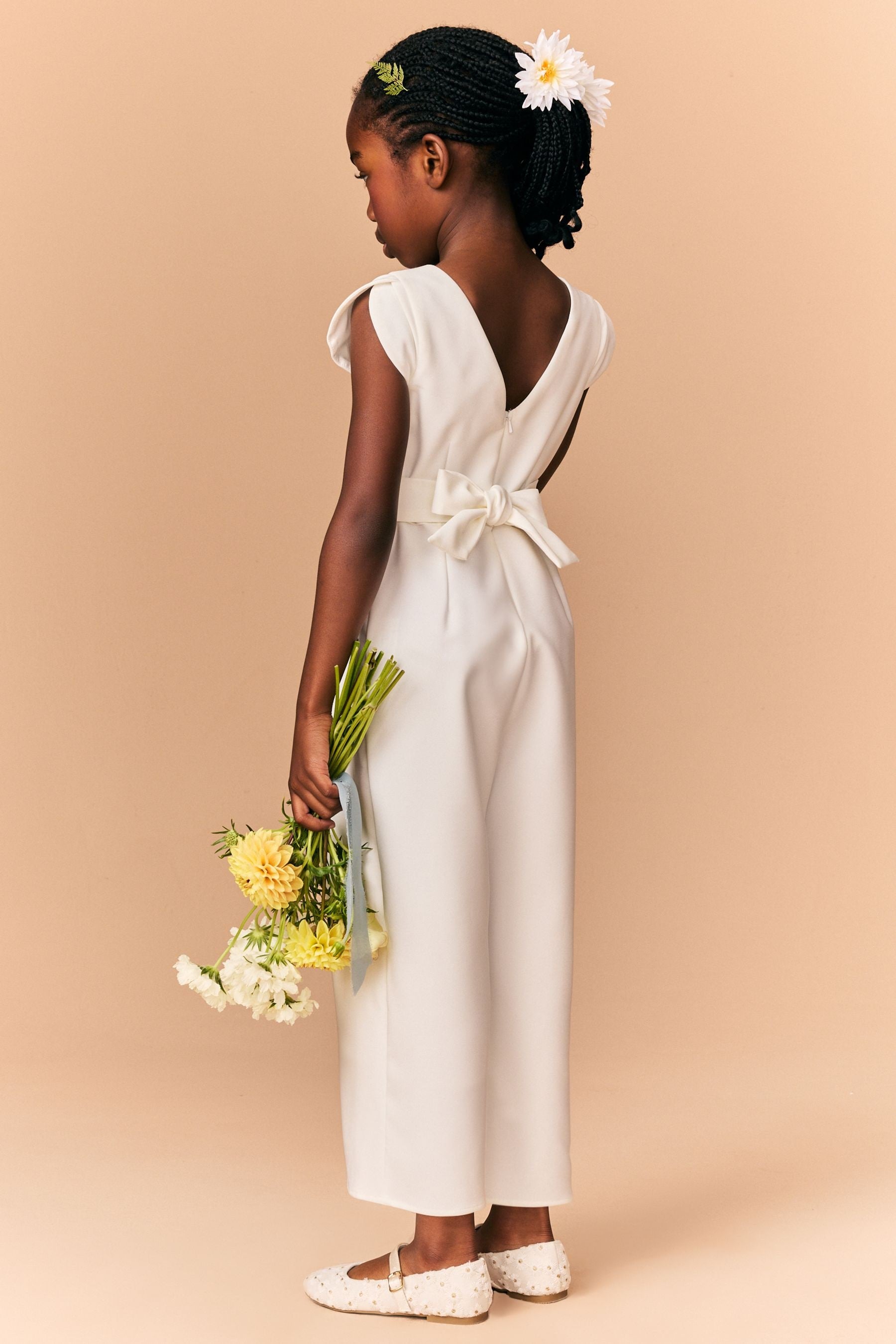 Cream Occasion Jumpsuit (3-16yrs)