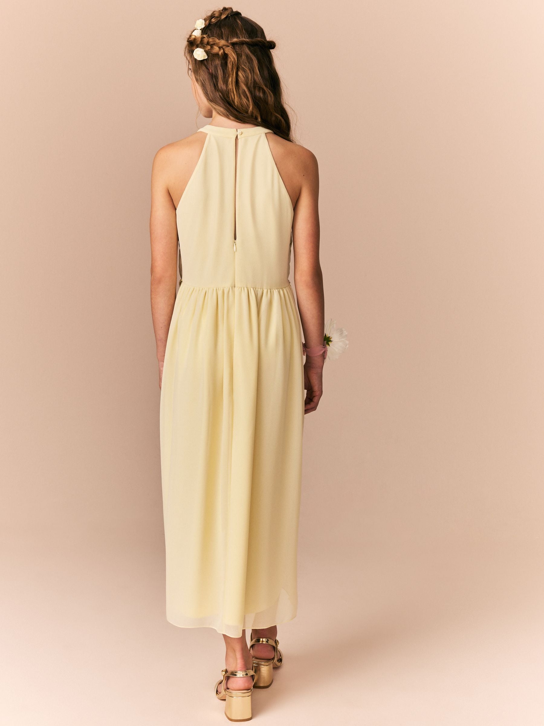 Lemon Yellow Embellished Occasion Dress (6-16yrs)